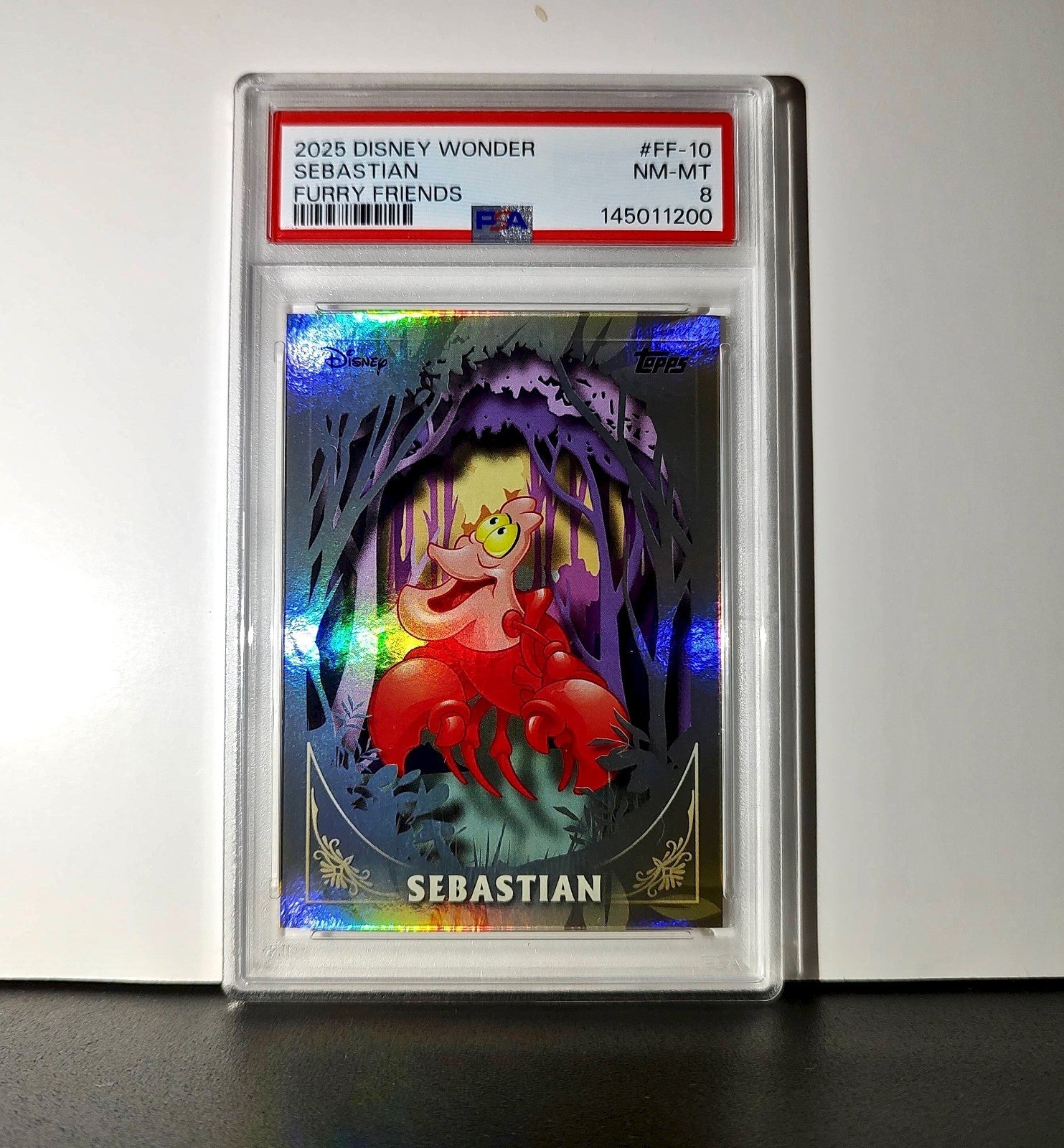 Sebastian 2025 Topps Disney #FF-10 Furry Friends Card The Little Mermaid PSA 8