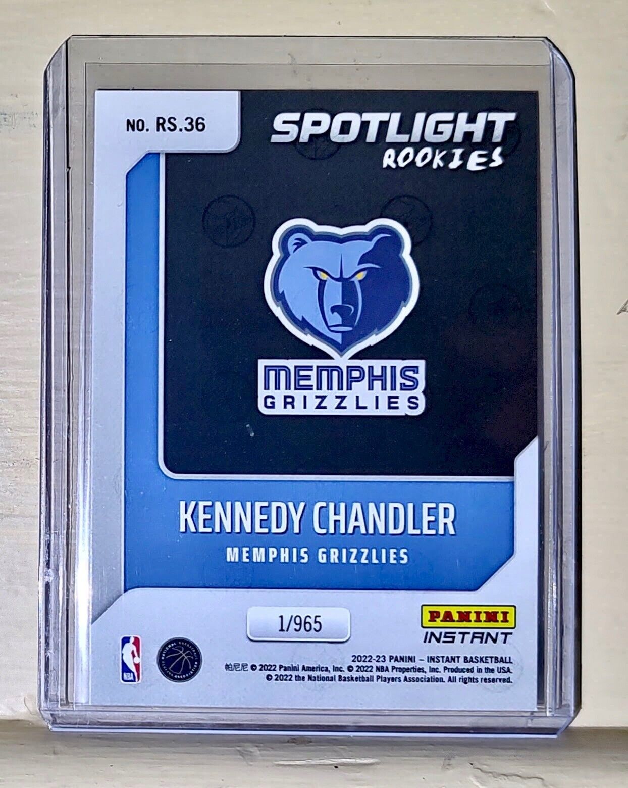 Kennedy Chandler 2022-23 Panini NBA #36 Spotlight Rookies Card 1/965