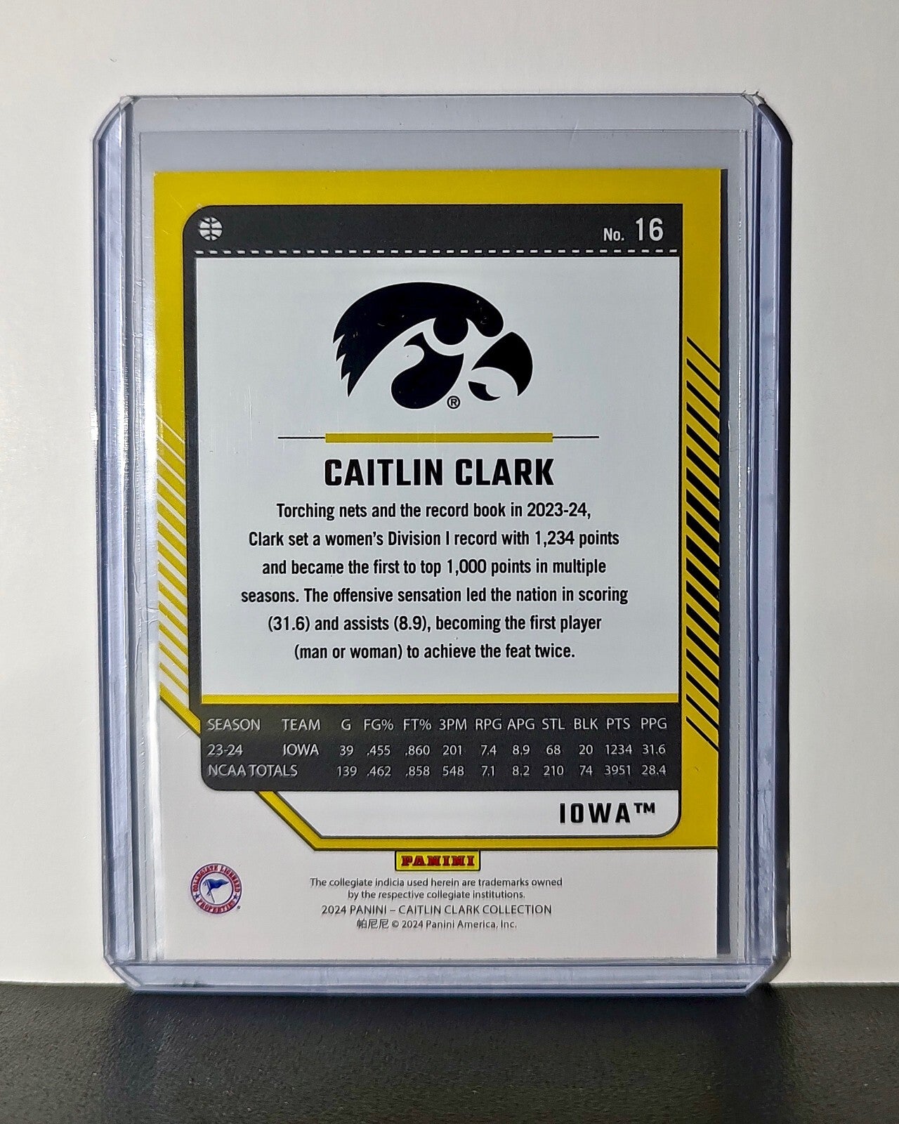 Caitlin Clark 2024 Silver Foil Panini Donruss #16 Basketball Card Iowa Hawkeyes