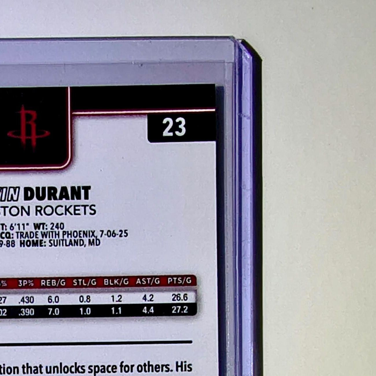 Kevin Durant 2025-26 NBA Topps Chrome Update #23 Basketball Card Houston Rockets