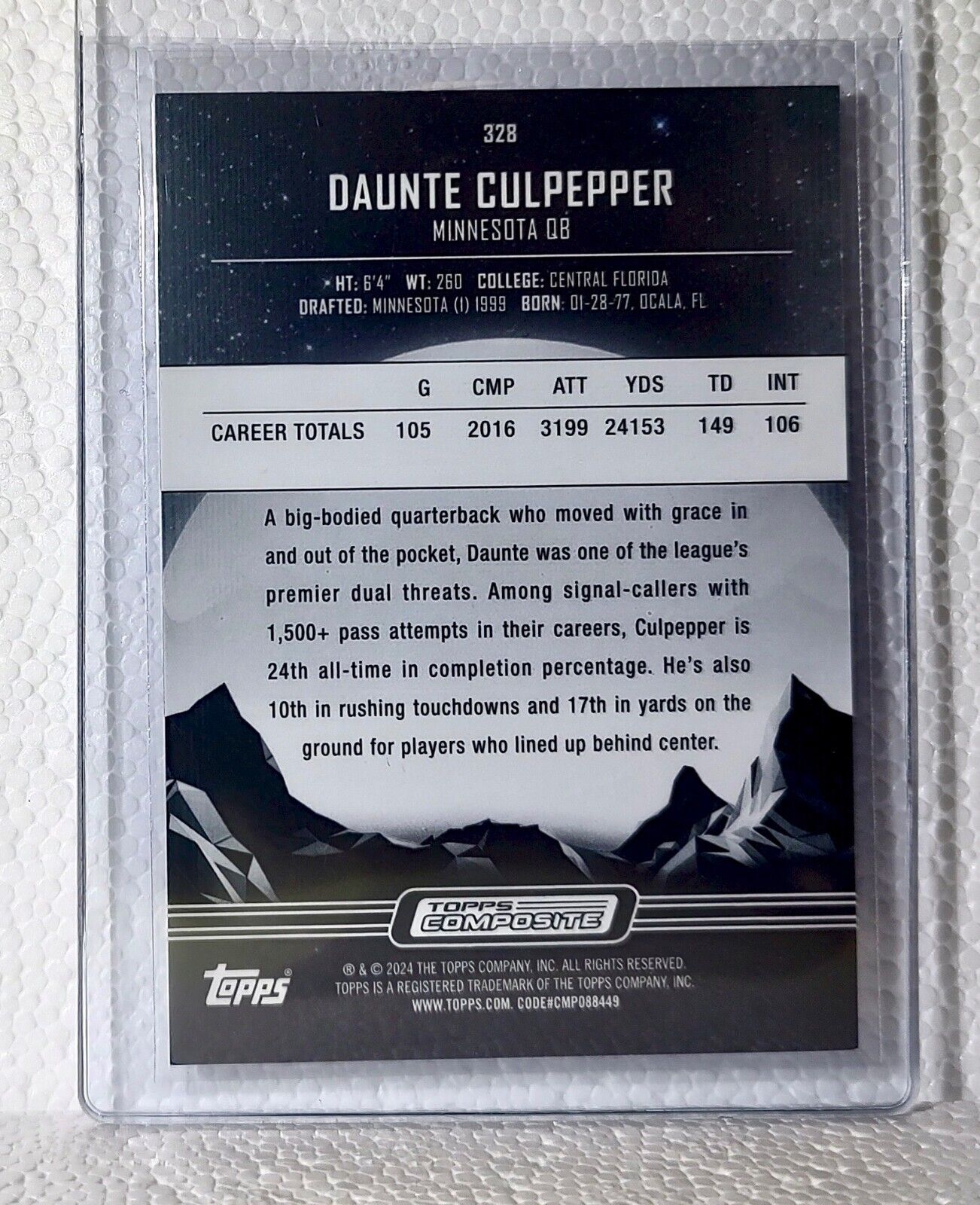 2023 Daunte Culpepper Topps Midnight NFL #328 Football Card Minnesota Vikings