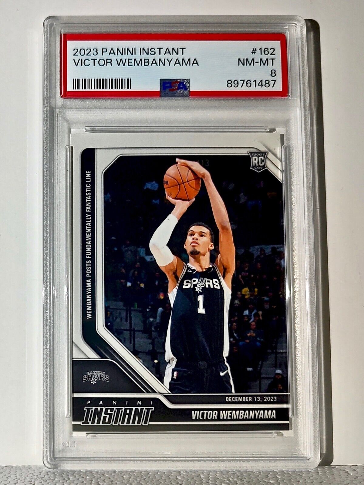 Victor Wembanyama 2023-24 Panini #162 NBA Rookie Basketball Card 1 of 2582 PSA 8