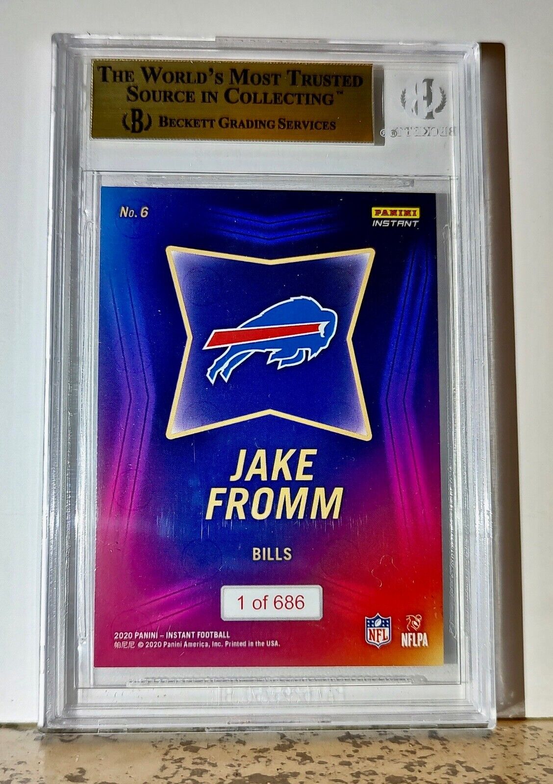 Jake Fromm 2020 Panini NFL #6 Draft Night Rookie Card 1/686 BGS 9.5 Gem Bills