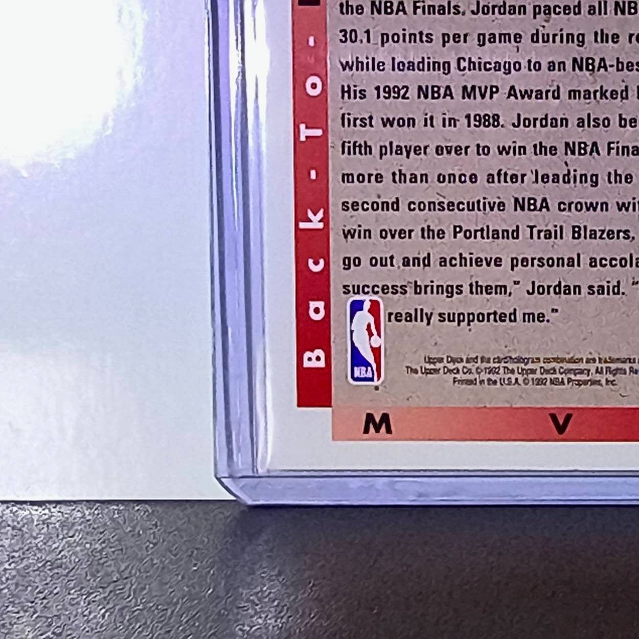 Michael Jordan 1992-93 Upper Deck Back to Back MVP #67 Card Chicago Bulls