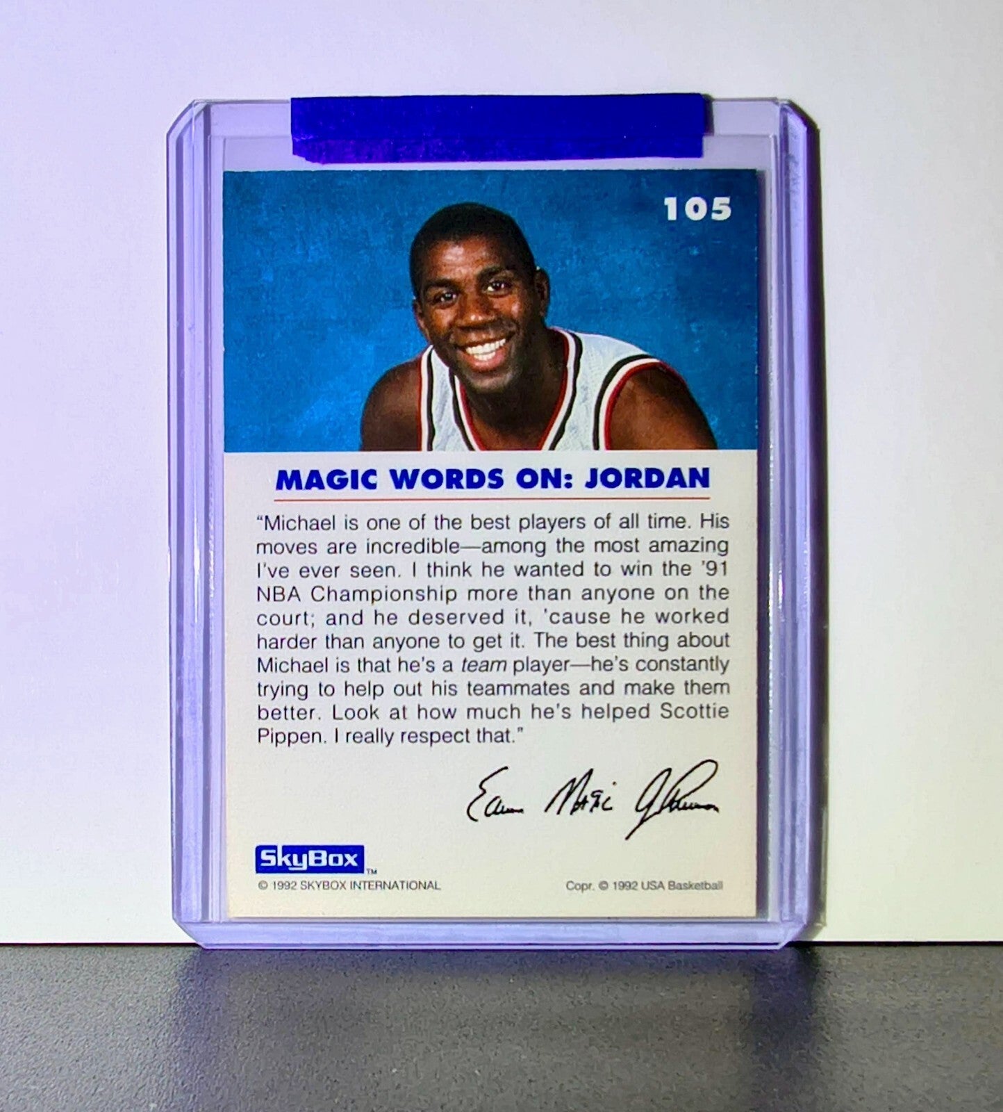 Michael Jordan Magic Johnson 1992-93 Skybox USA Basketball #105 Card Bulls