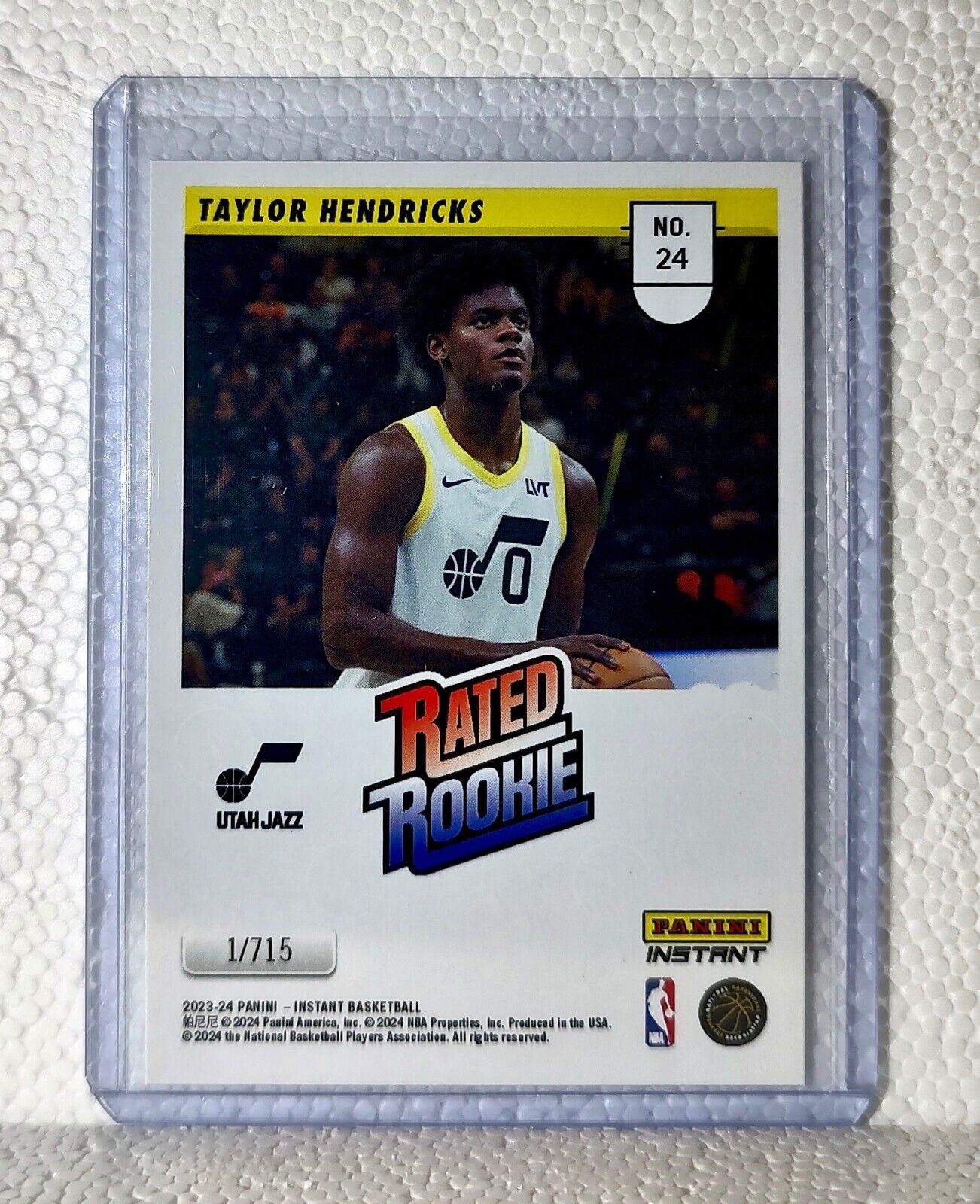 Taylor Hendricks 2023-24 Panini NBA #24 Rated Rookie Retro Card Utah Jazz 1/715