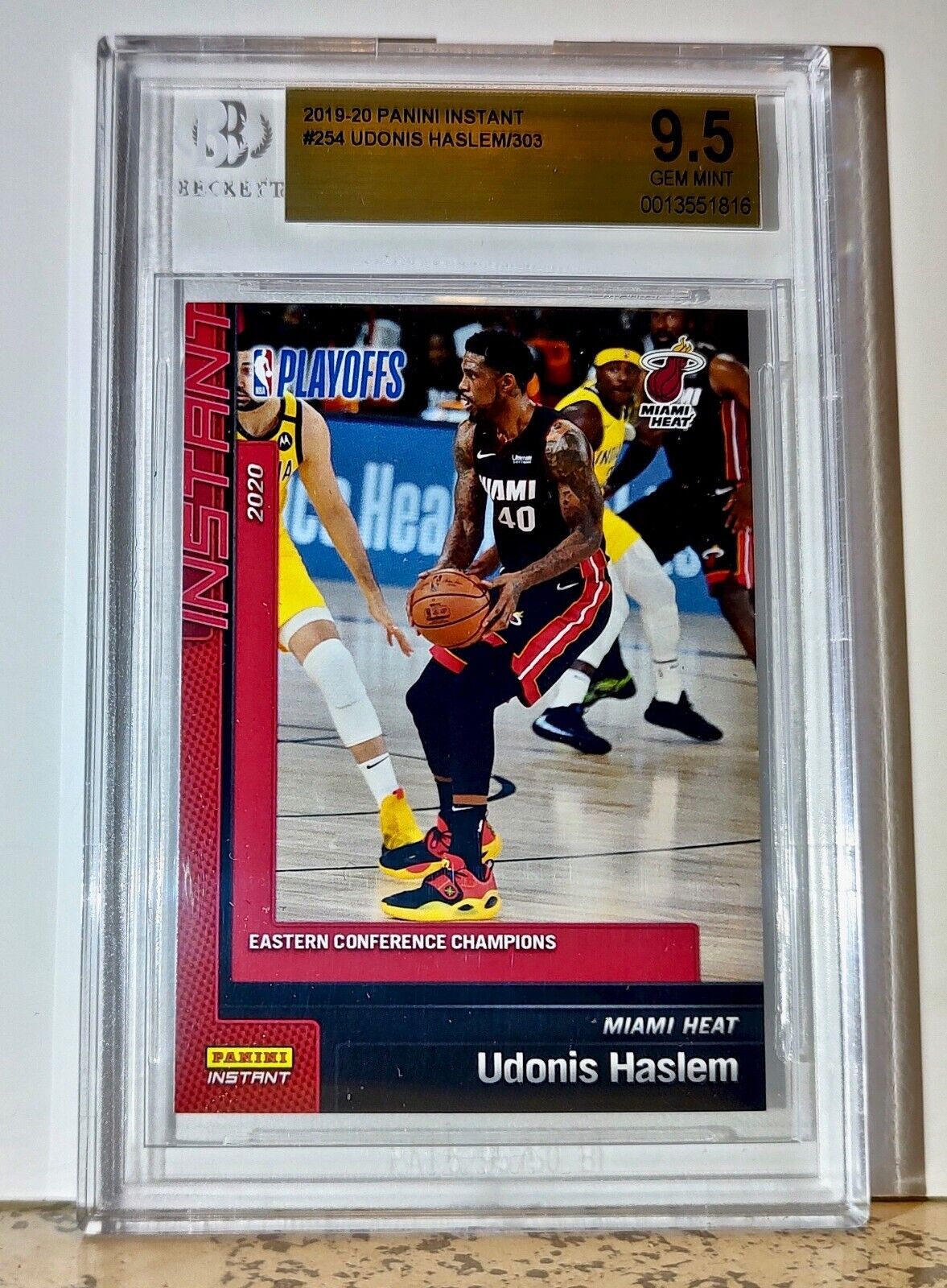 Udonis Haslem 2019-20 Panini NBA #254 Card 1 of 303 BGS 9.5 Gem Mint Miami Heat