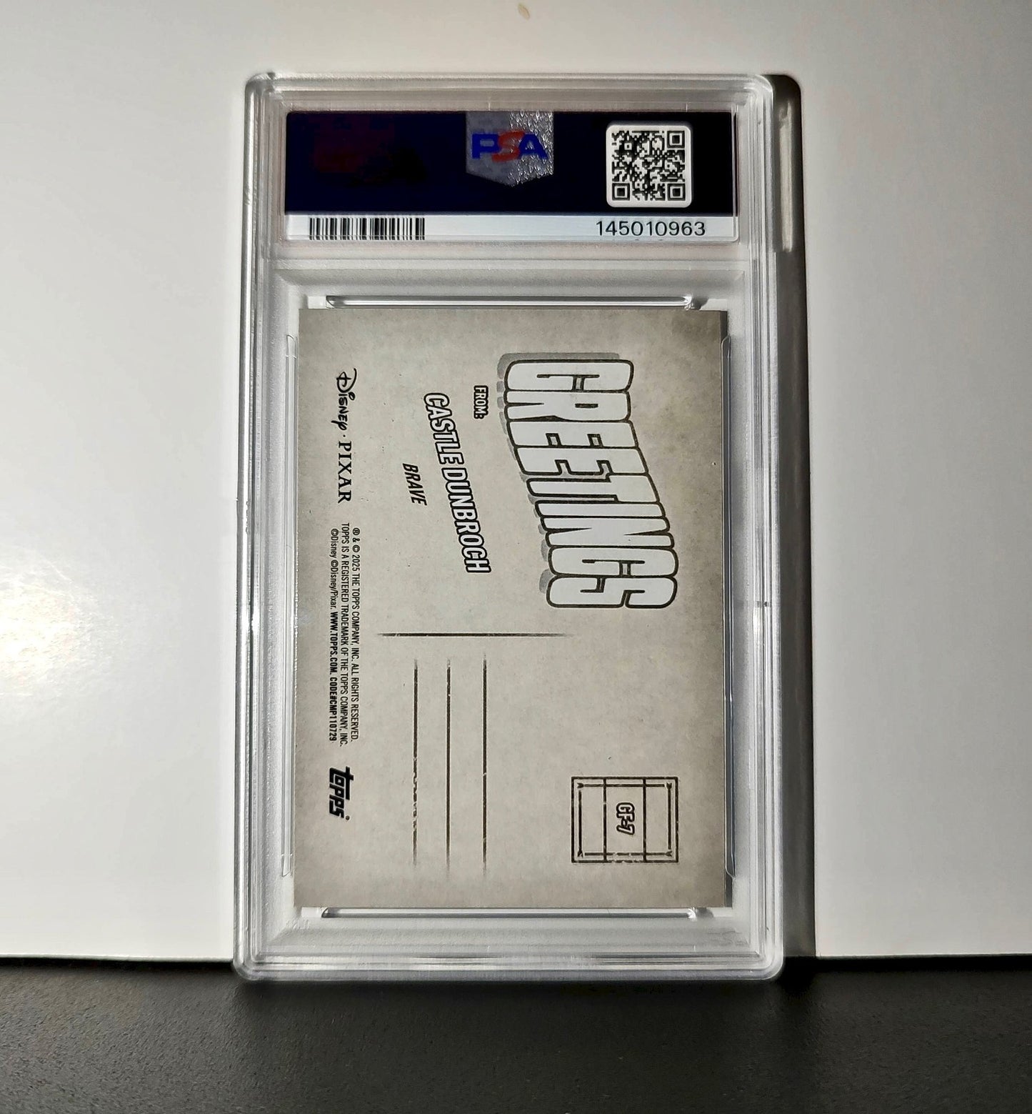 Castle DunBroch 2025 Topps Disney Wonder #GF-7 Greetings From Card Brave PSA 9