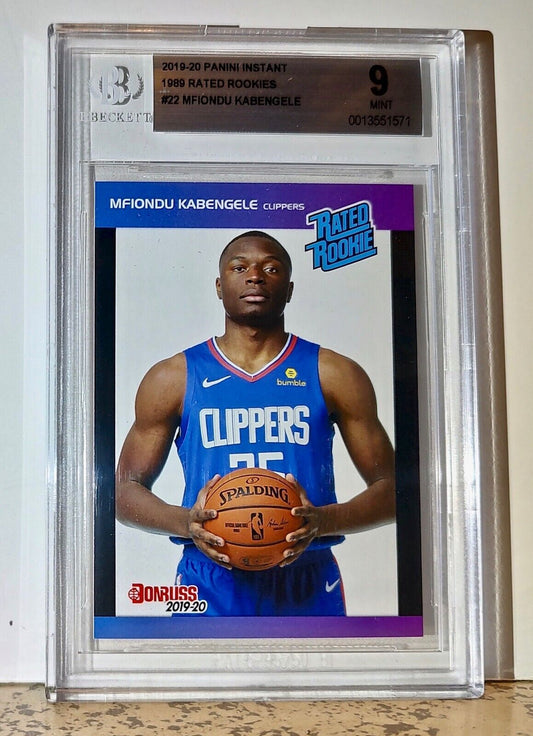 Mfiondu Kabengele 2019-20 Panini NBA #22 Rated Rookies 1/3431 BGS 9 LA Clippers