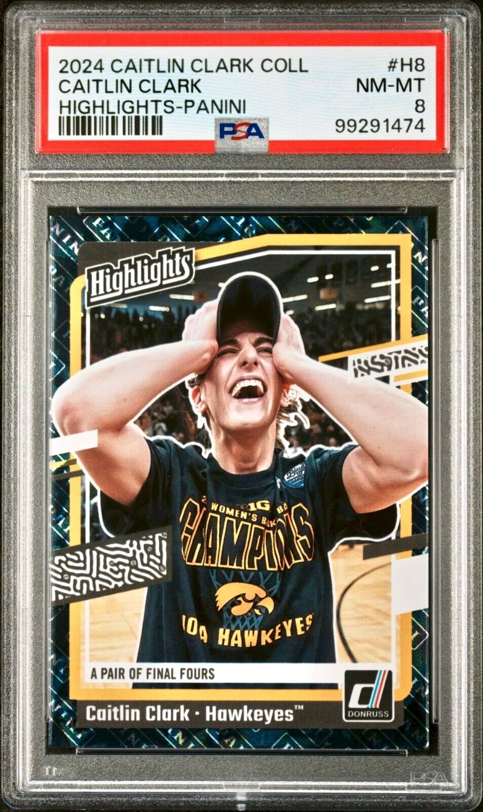 Caitlin Clark 2024 Panini Donruss Highlights #H8 Basketball Card PSA 8 NM-MT+