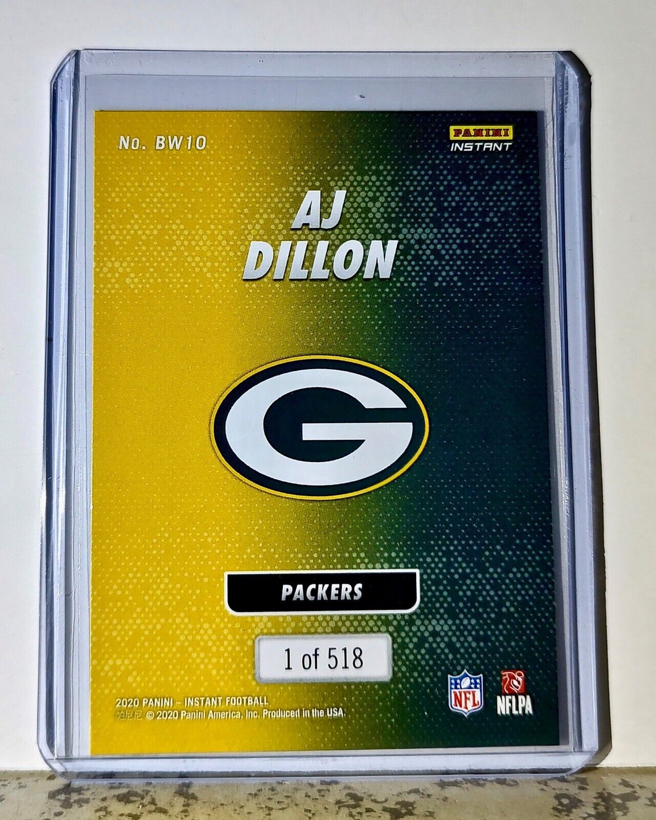 AJ Dillon 2020 Panini NFL #10 Black and White Rookies Card GB Packers 1 of 518