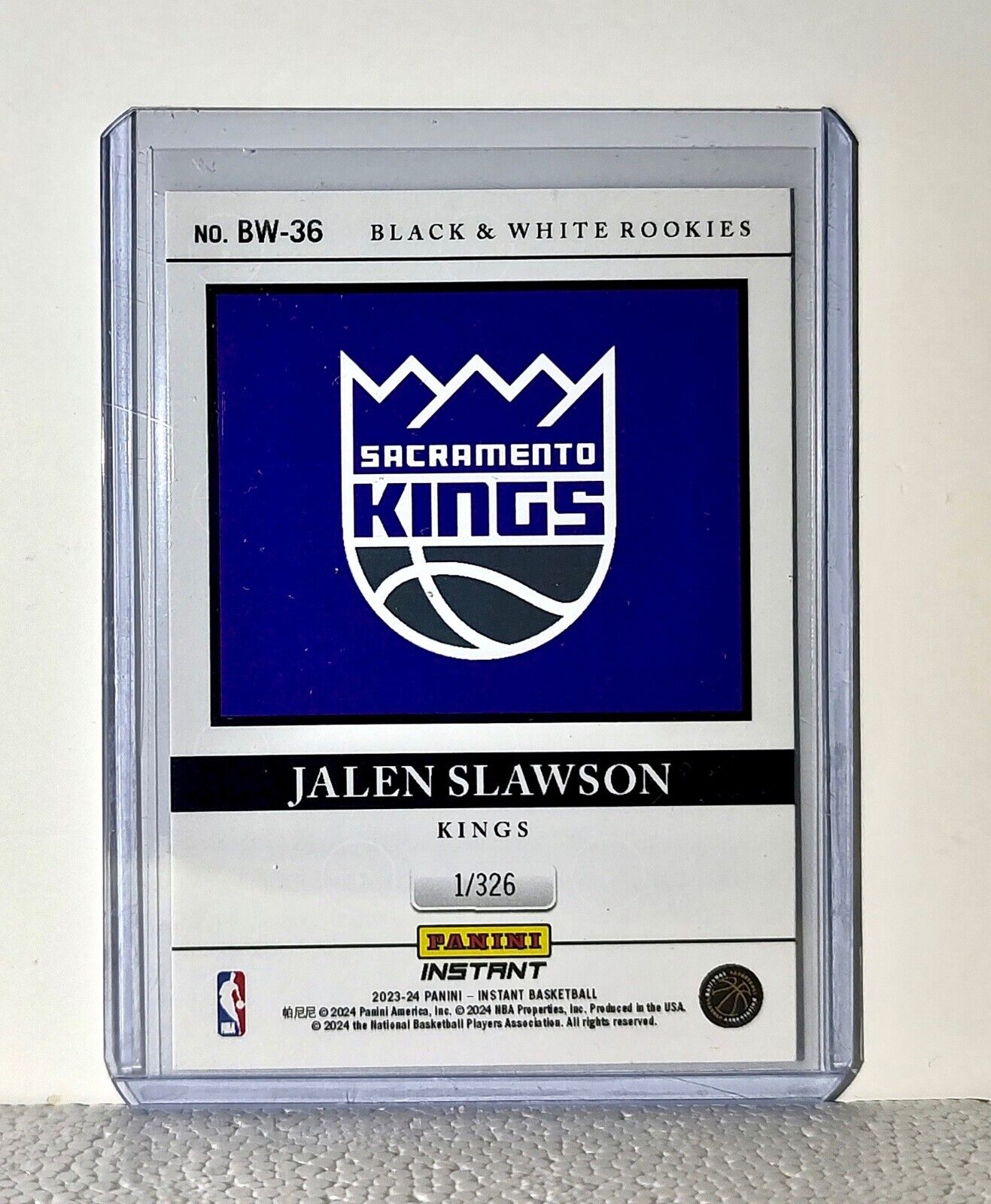 Jalen Slawson 2023-24 Panini NBA #36 Black and White Rookies Card 1/326