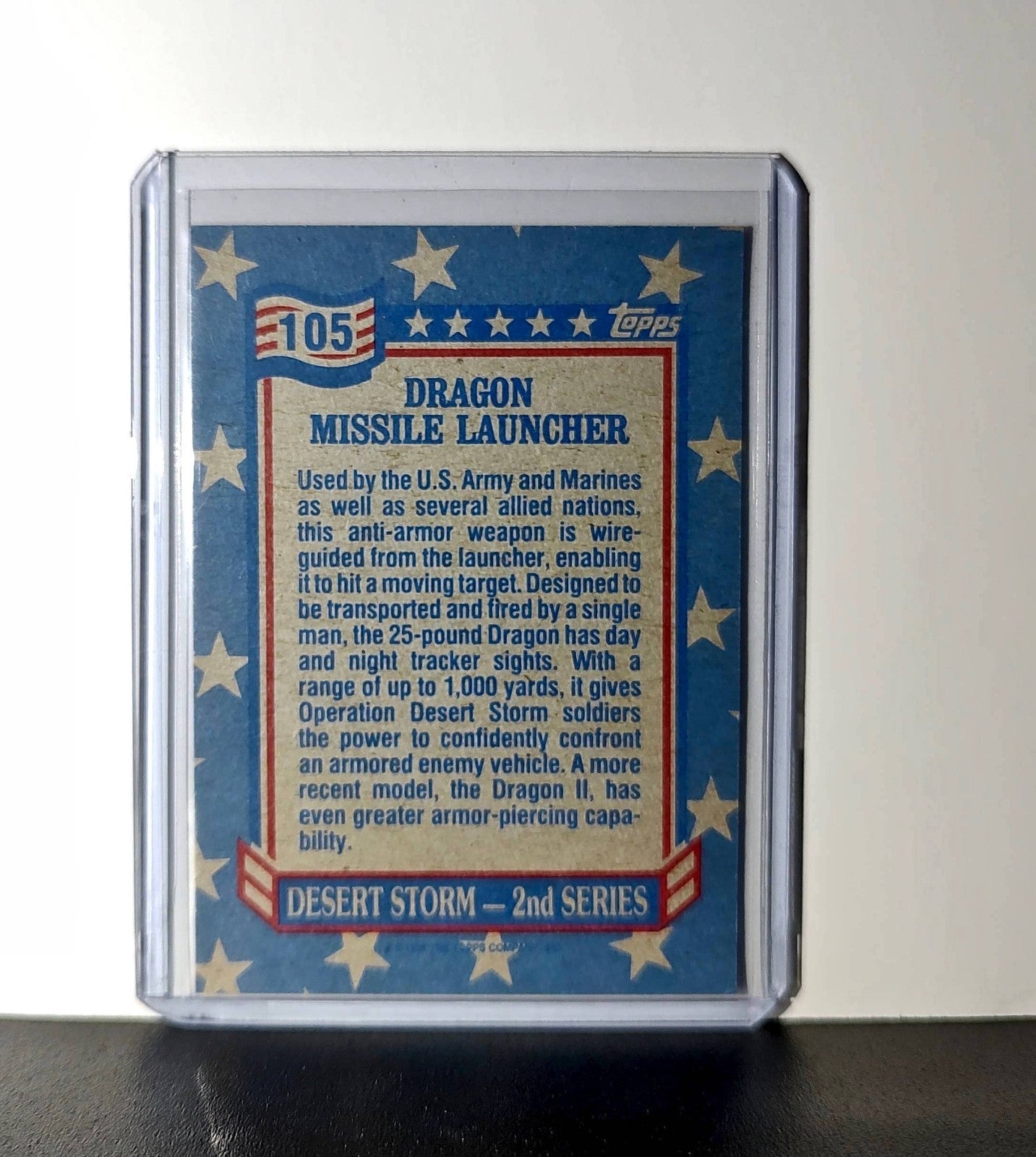 Dragon Missile Launcher 1991 Topps Desert Storm #105 Card