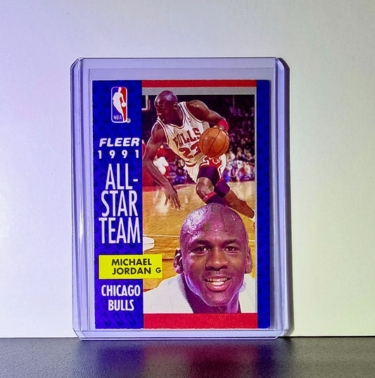 Michael Jordan 1991-92 Fleer All-Star Team #211 Basketball Card Chicago Bulls