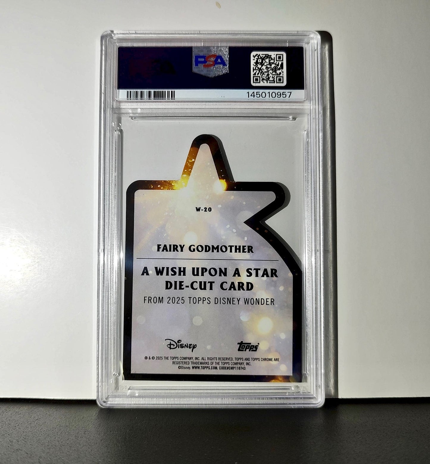 Fairy Godmother 2025 Topps Chrome Disney #W-20 Wish Upon A Star Die Cut PSA 9