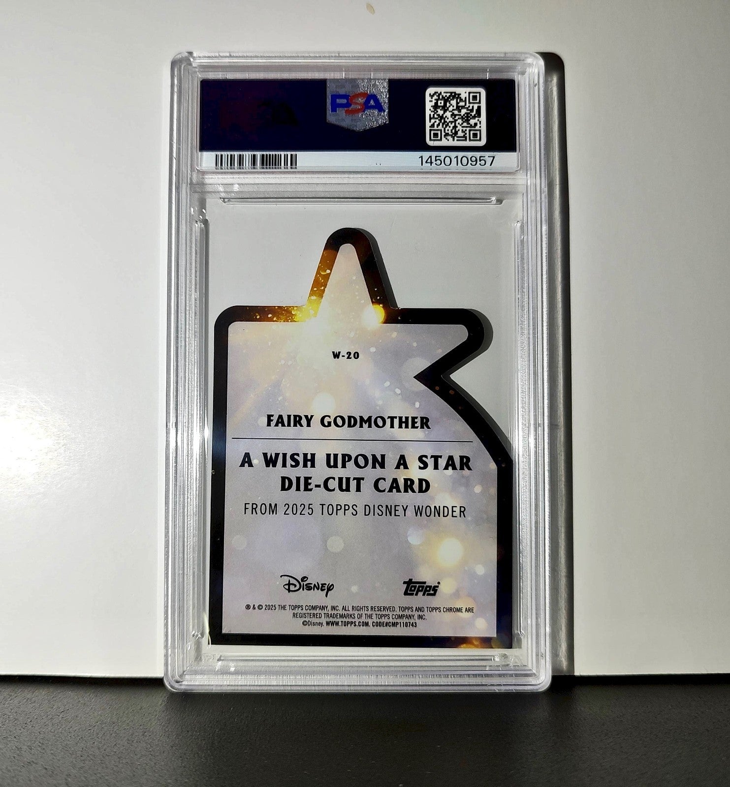 Fairy Godmother 2025 Topps Chrome Disney #W-20 Wish Upon A Star Die Cut PSA 9