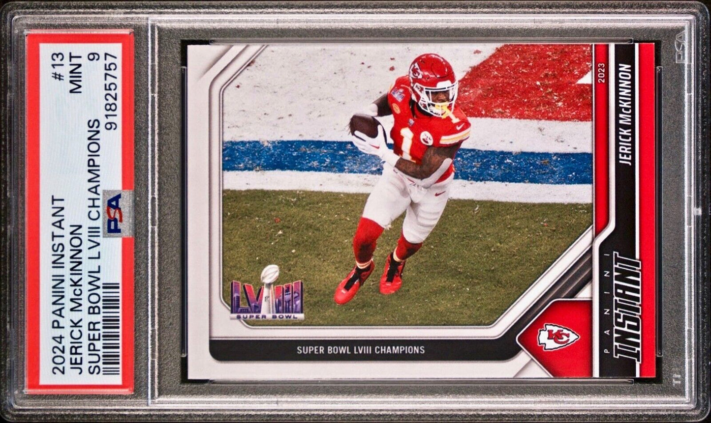 Jerick McKinnon 2023 Panini NFL Superbowl Champions #13 Card PSA 9 Mint