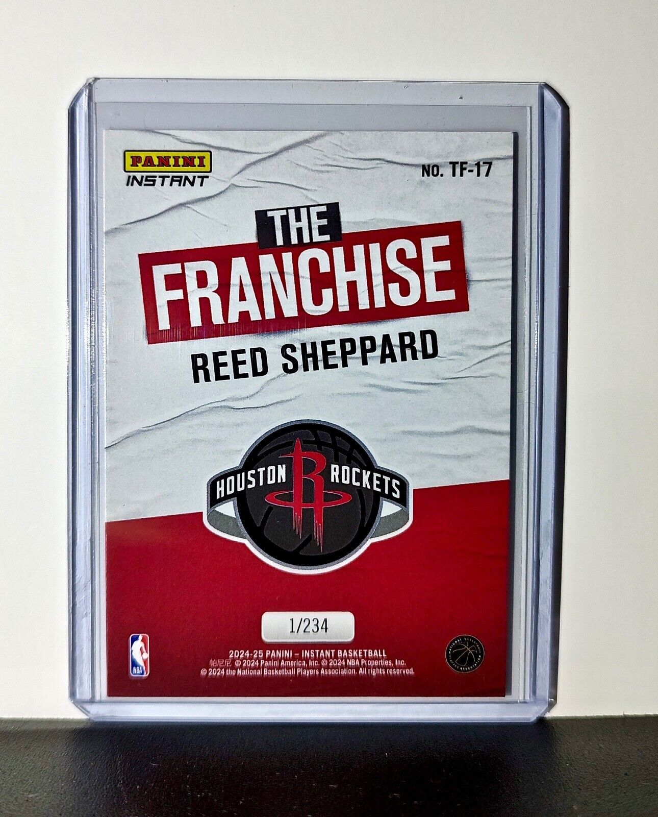 Reed Sheppard 2024-25 Panini The Franchise NBA #17 Rookie Card Rockets 1/234