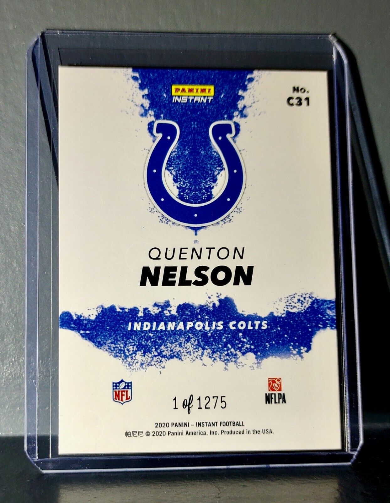 Quenton Nelson 2020 Panini NFL Instant My City #31 Football Card 1 of 1275