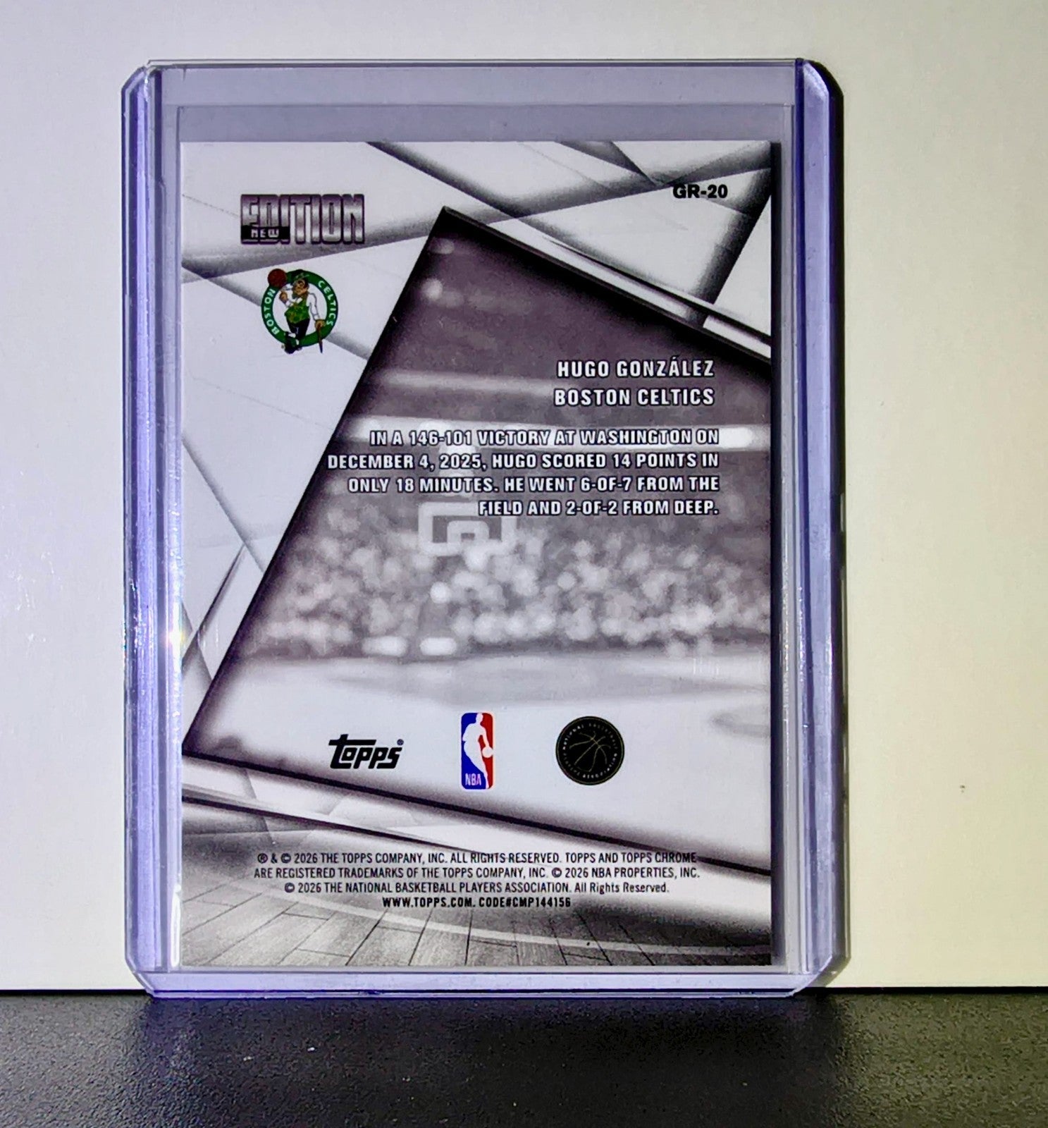 Hugo González Rookie 2025-26 NBA Topps Chrome Update New Editions #GR-20 Celtics