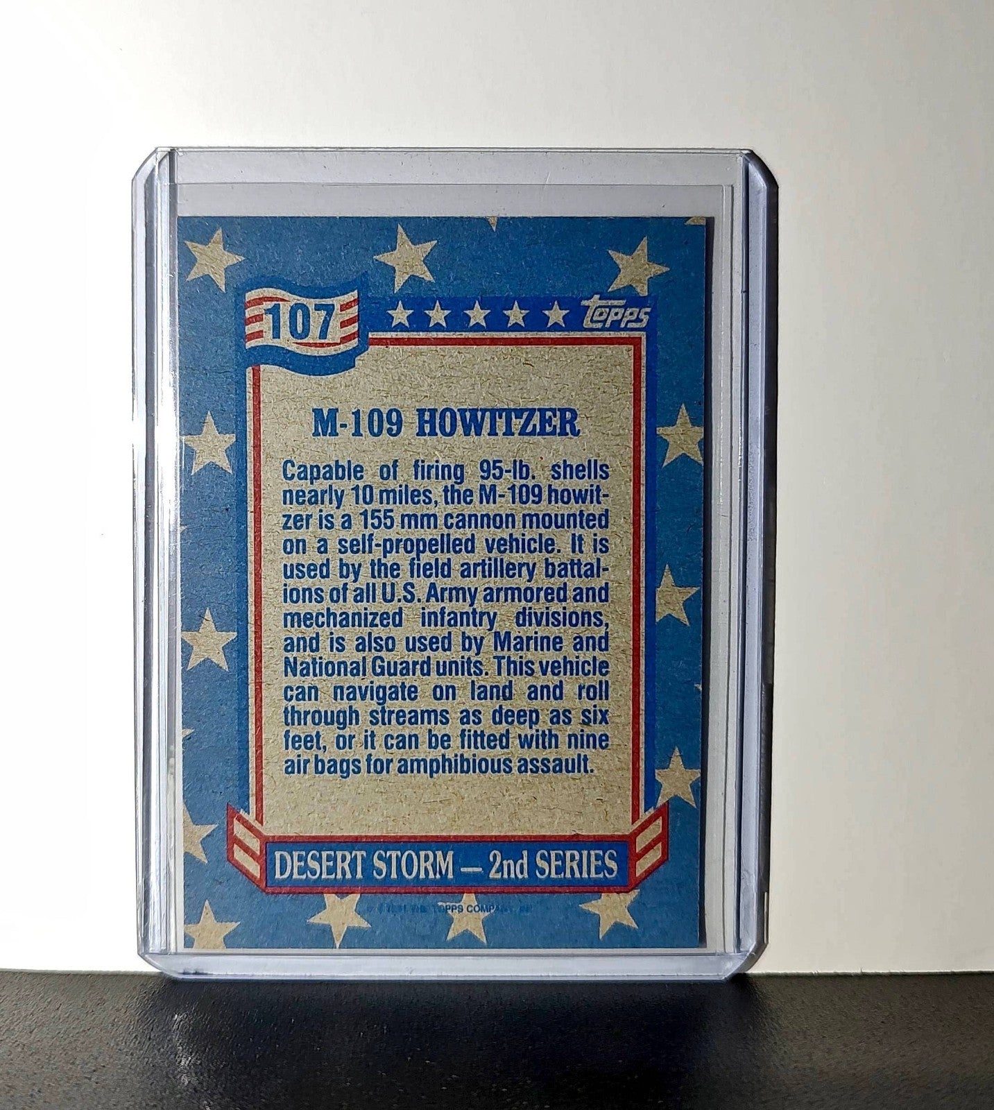 M-109 Howitzer 1991 Topps Desert Storm #107 Card