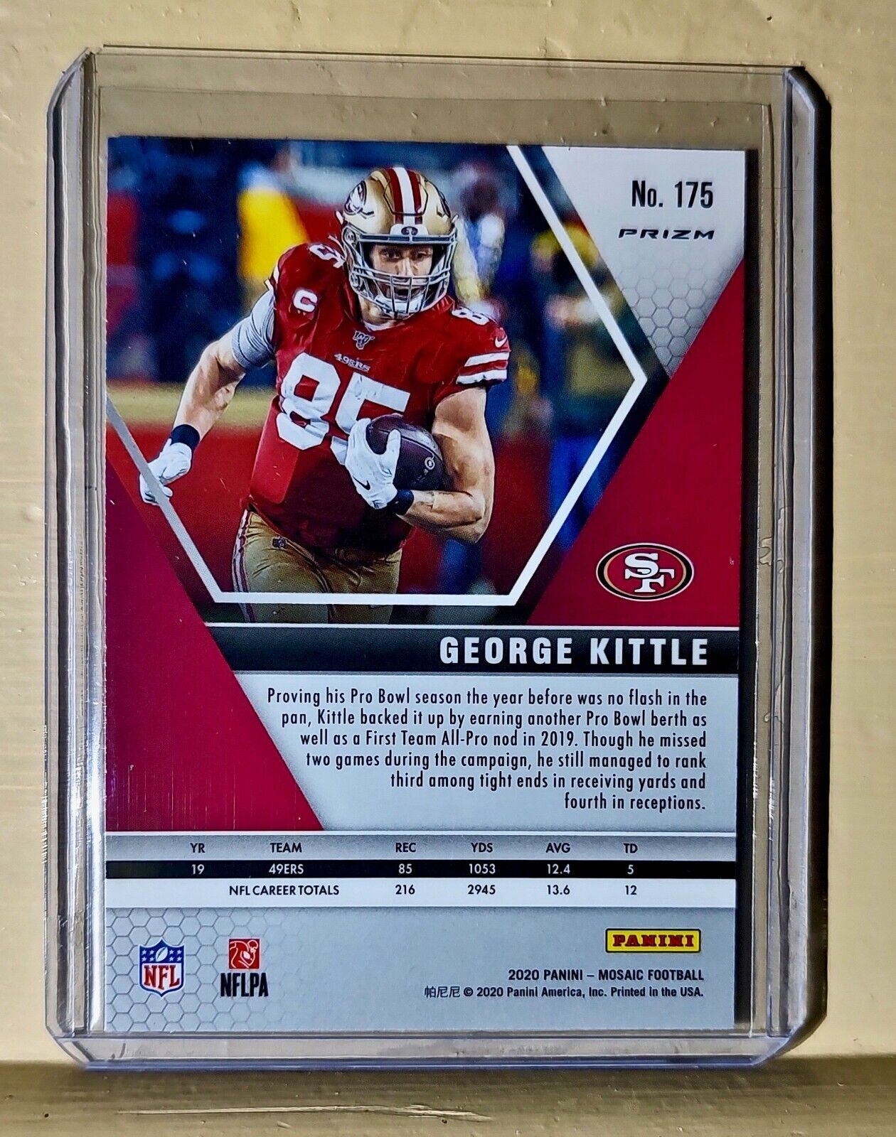 George Kittle 2020 Panini Prizm Mosaic Football #175 NFL Card 49ers