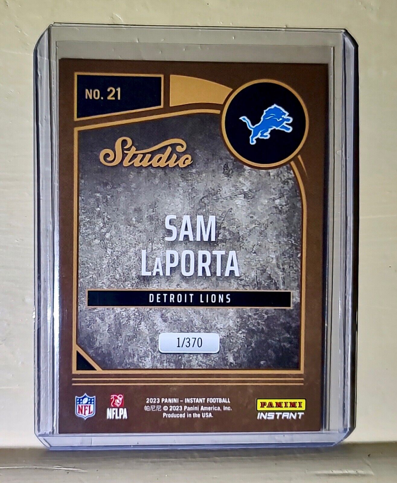 Sam LaPorta 2023 Panini NFL Studio Rookies #21 Rookie Card 1/370