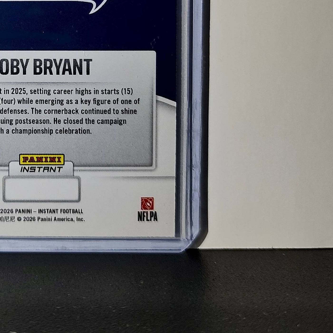 Coby Bryant 2026 Panini NFL Super Bowl LIX Champions #25 Card Seattle Seahawks