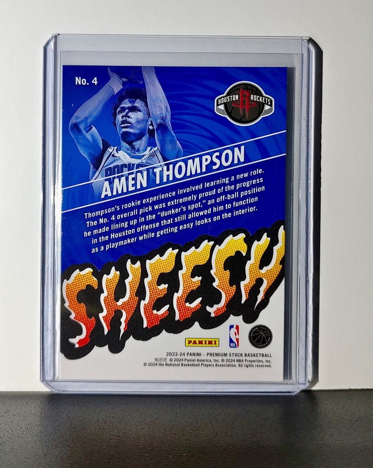 Amen Thompson 2023-24 Panini Premium Stock NBA Hoops SHEESH #4 Rookie Card