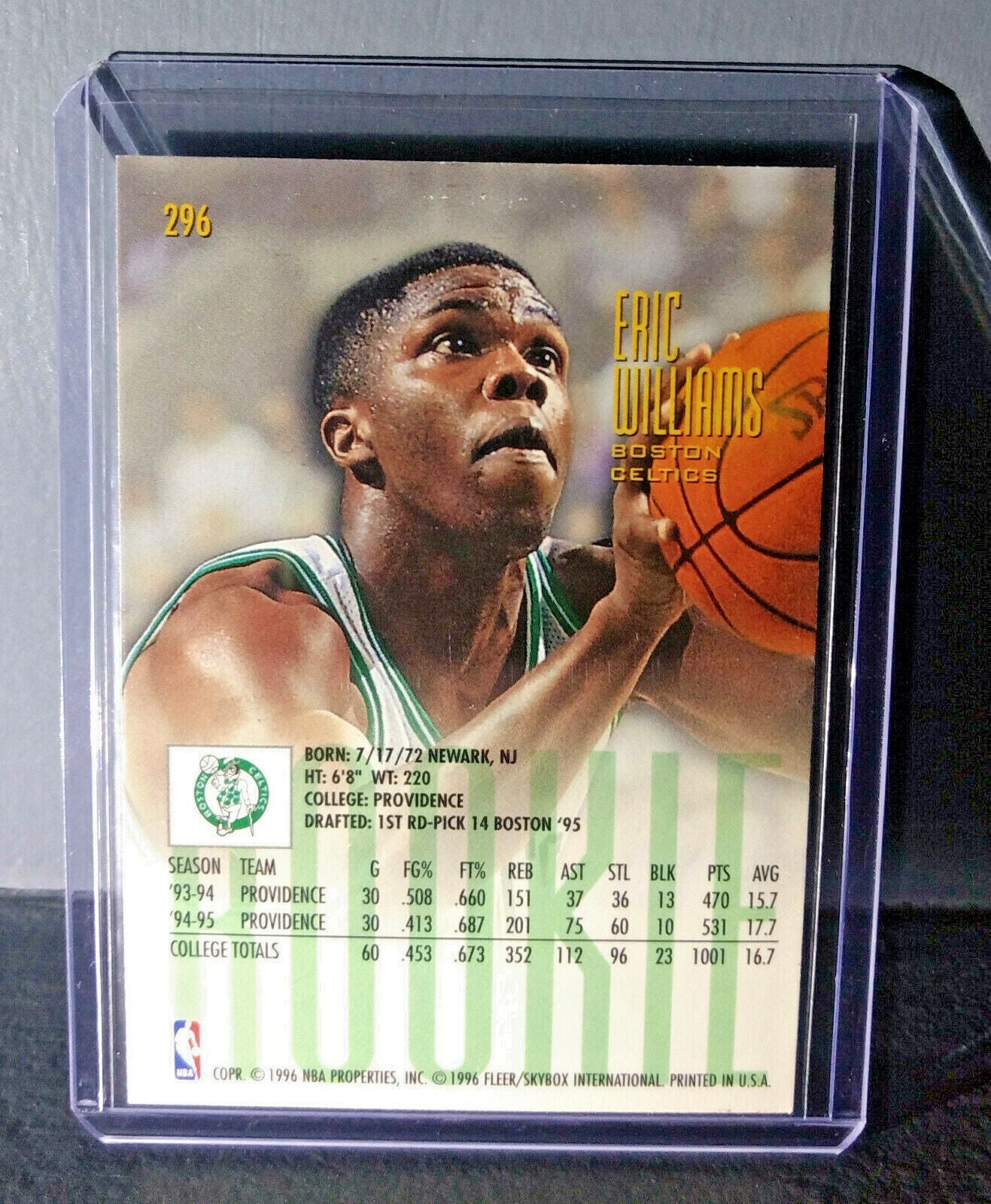 1995-96 Eric Williams #296 Fleer Ultra Rookie Basketball Card