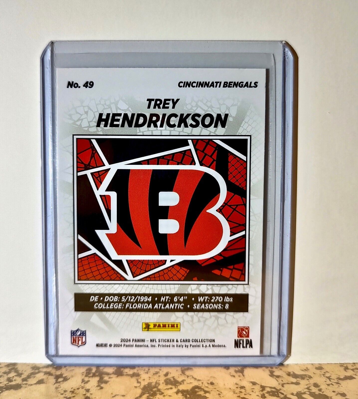 Trey Hendrickson 2024 Panini NFL #49 Silver Foil Sticker Card Cincinnati Bengals