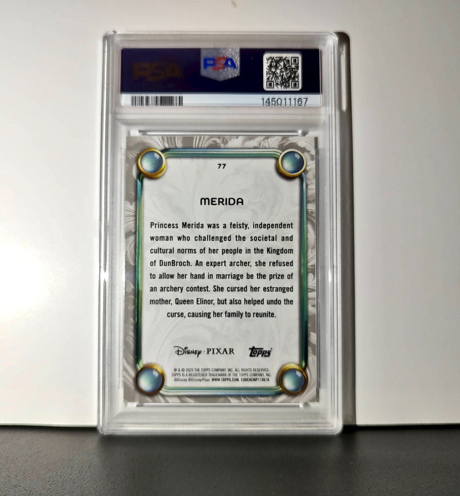 Merida 2025 Topps Disney Wonder #77 Winter Variant Card Brave PSA 7