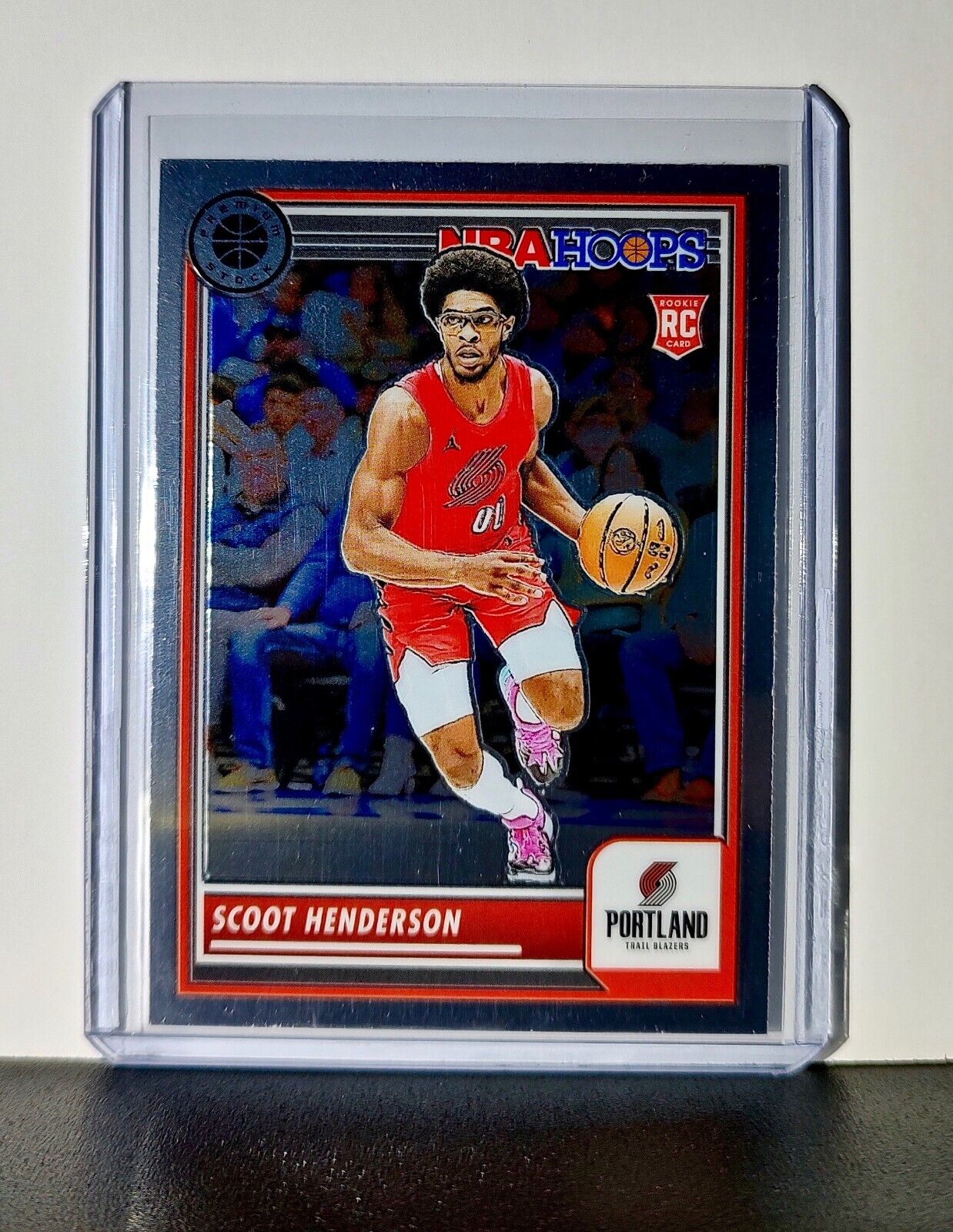 Scoot Henderson 2023-24 Panini Premium Stock NBA Hoops #137 Rookie Trail Blazers