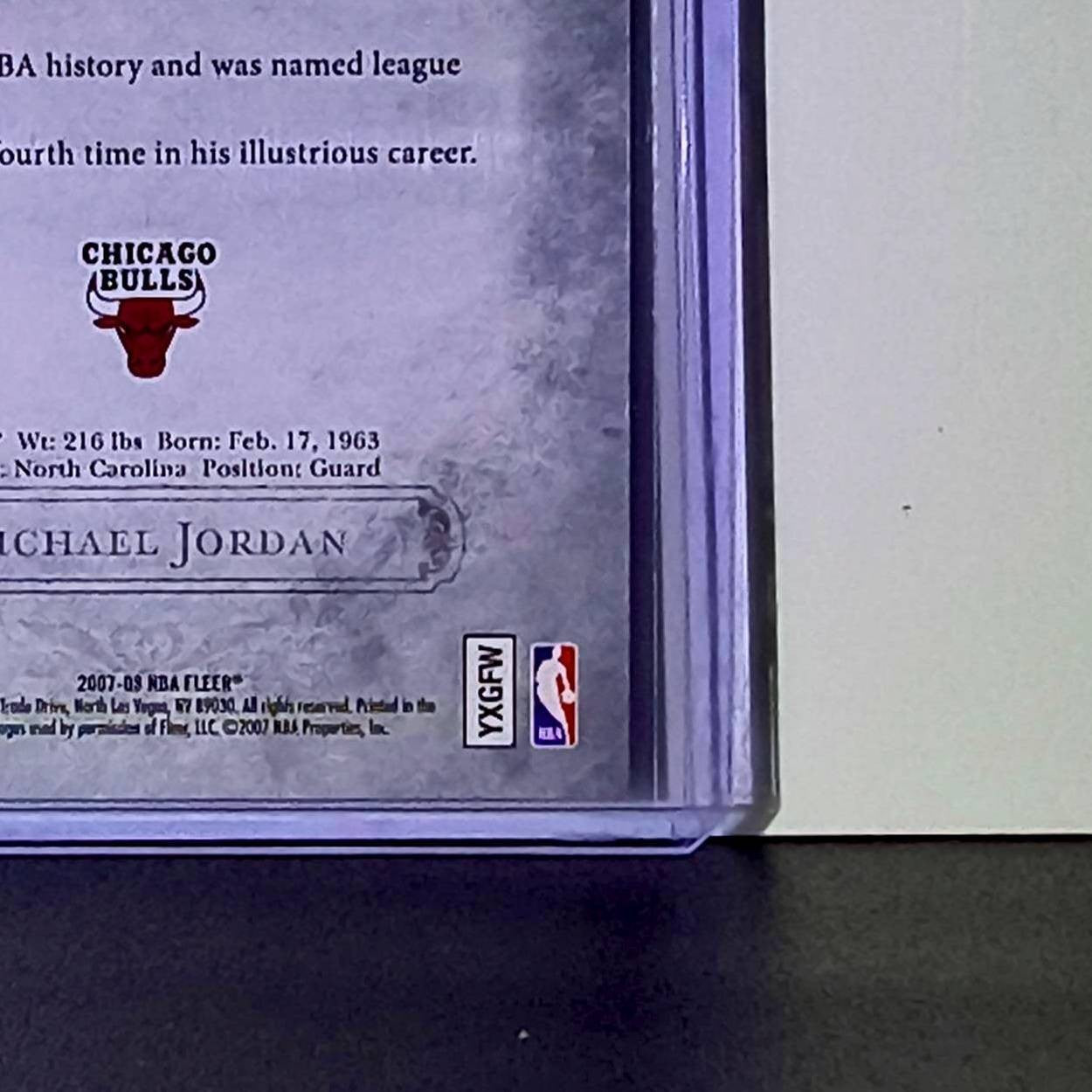 Michael Jordan 2007-08 Fleer Award Winners #AW18 Basketball Card Chicago Bulls