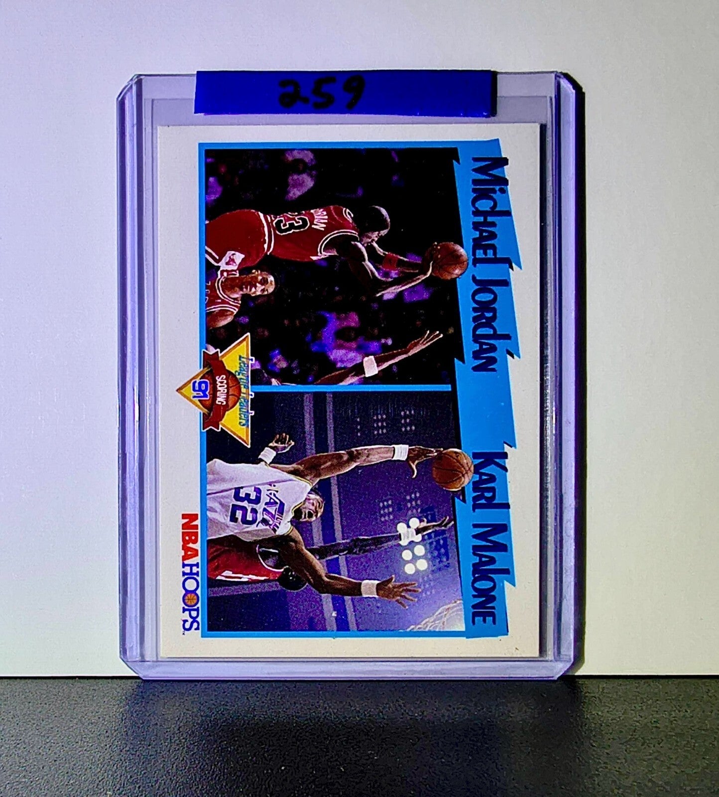 Michael Jordan Karl Malone 1991-92 NBA Hoops #306 Basketball Card Chicago Bulls
