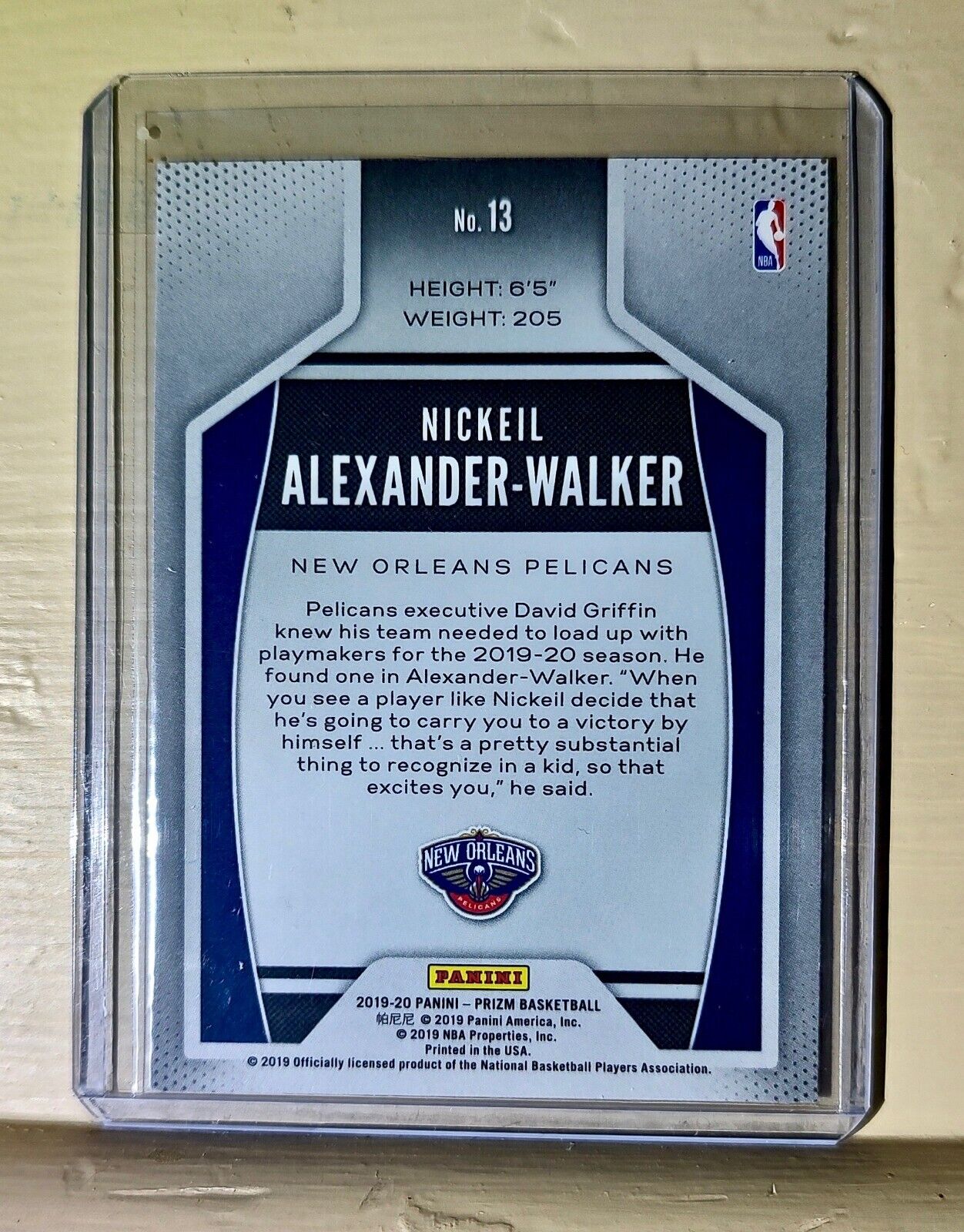 Nickeil Alexander-Walker 2019-20 Panini Prizm Instant Impact NBA #13 Rookie Card