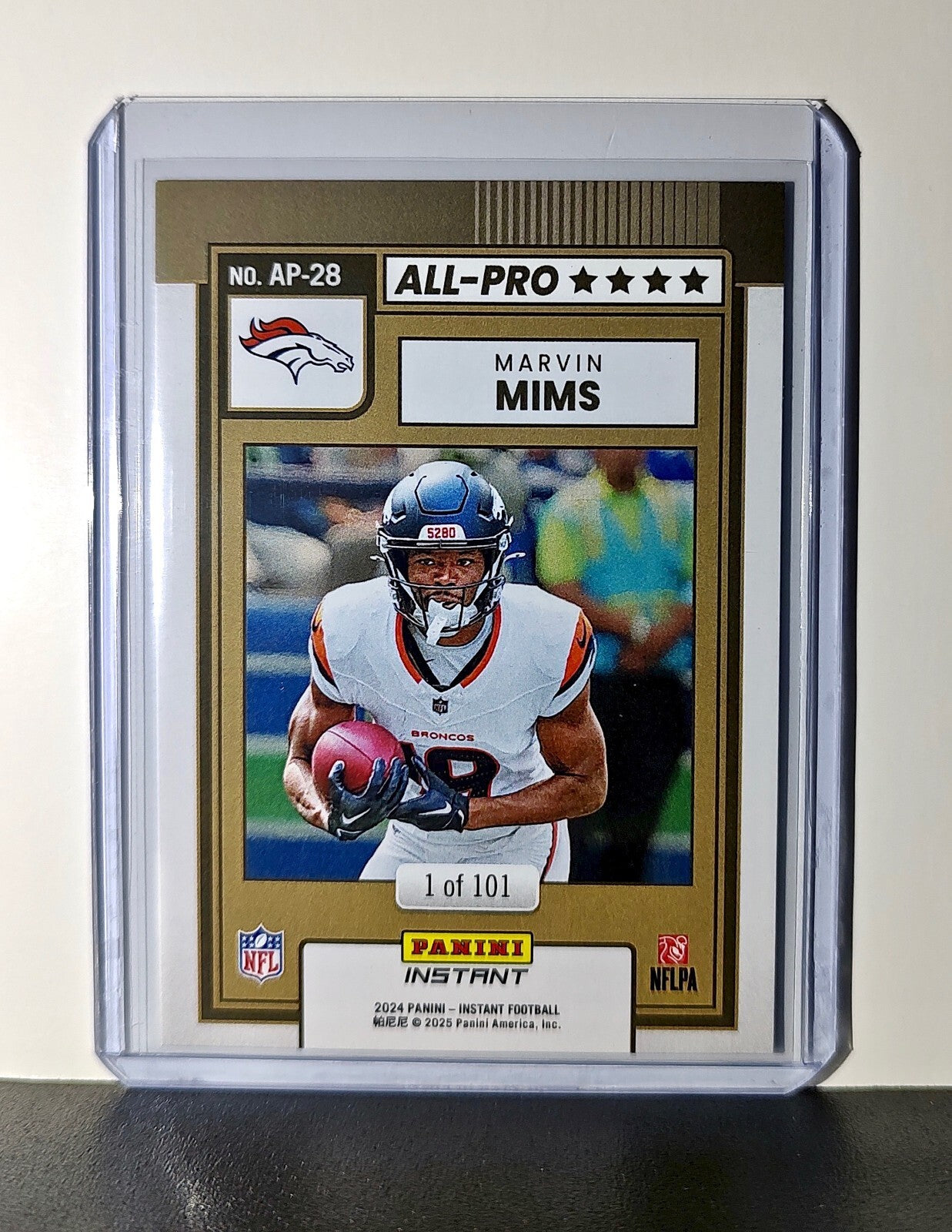 Marvin Mims 2024 All-Pro Panini NFL #28 Football Card Denver Broncos 1 of 101