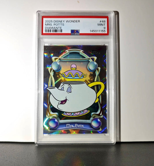 Mrs. Potts 2025 Topps Disney #48 Winter Variant Card Beauty and the Beast PSA 9