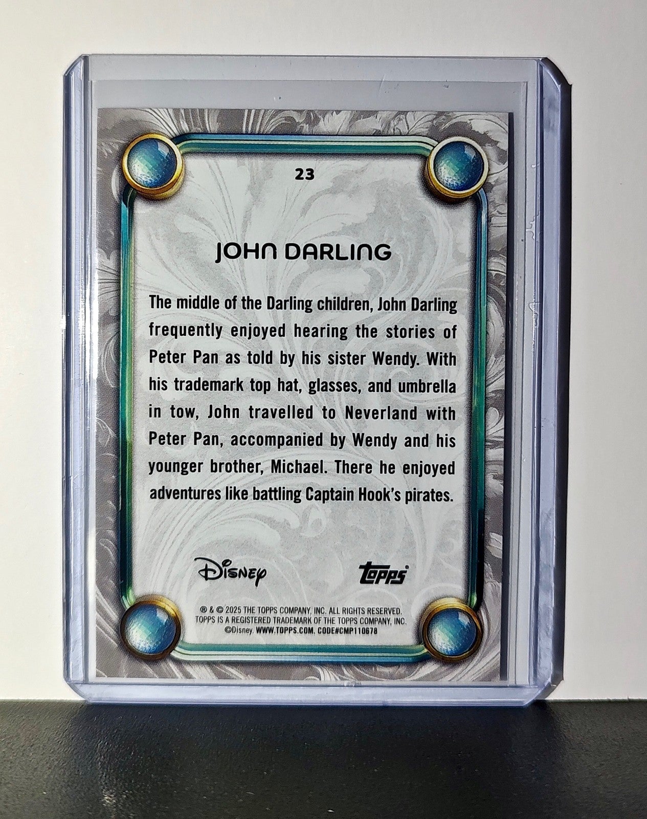 John Darling 2025 Topps Disney Wonder #23 Card Peter Pan