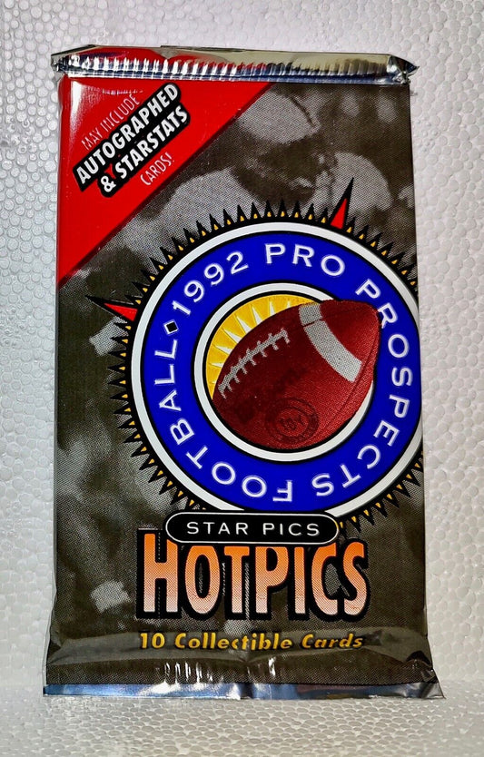 1992 Pro Prospects Football Trading Card Pack - Factory Sealed, New - 10 Cards