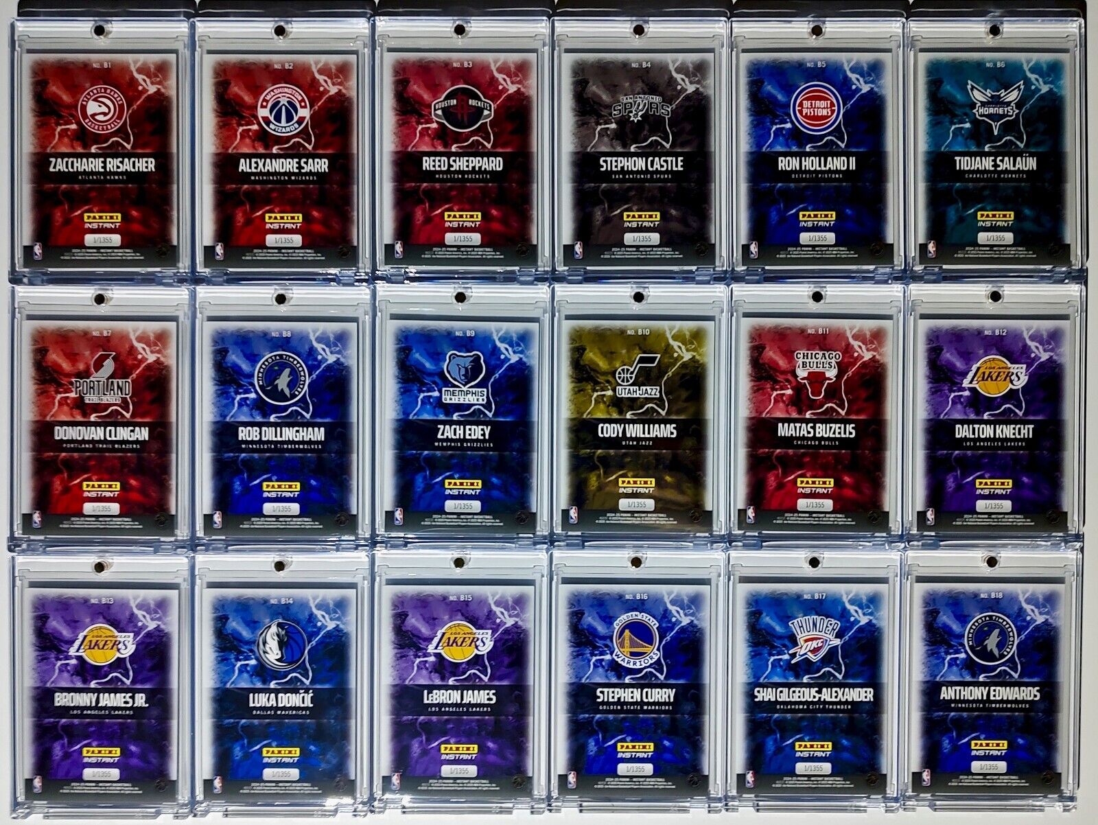 2024-25 Panini Instant NBA Breakaway Complete 18 Card Set in magnet cases 1/1355
