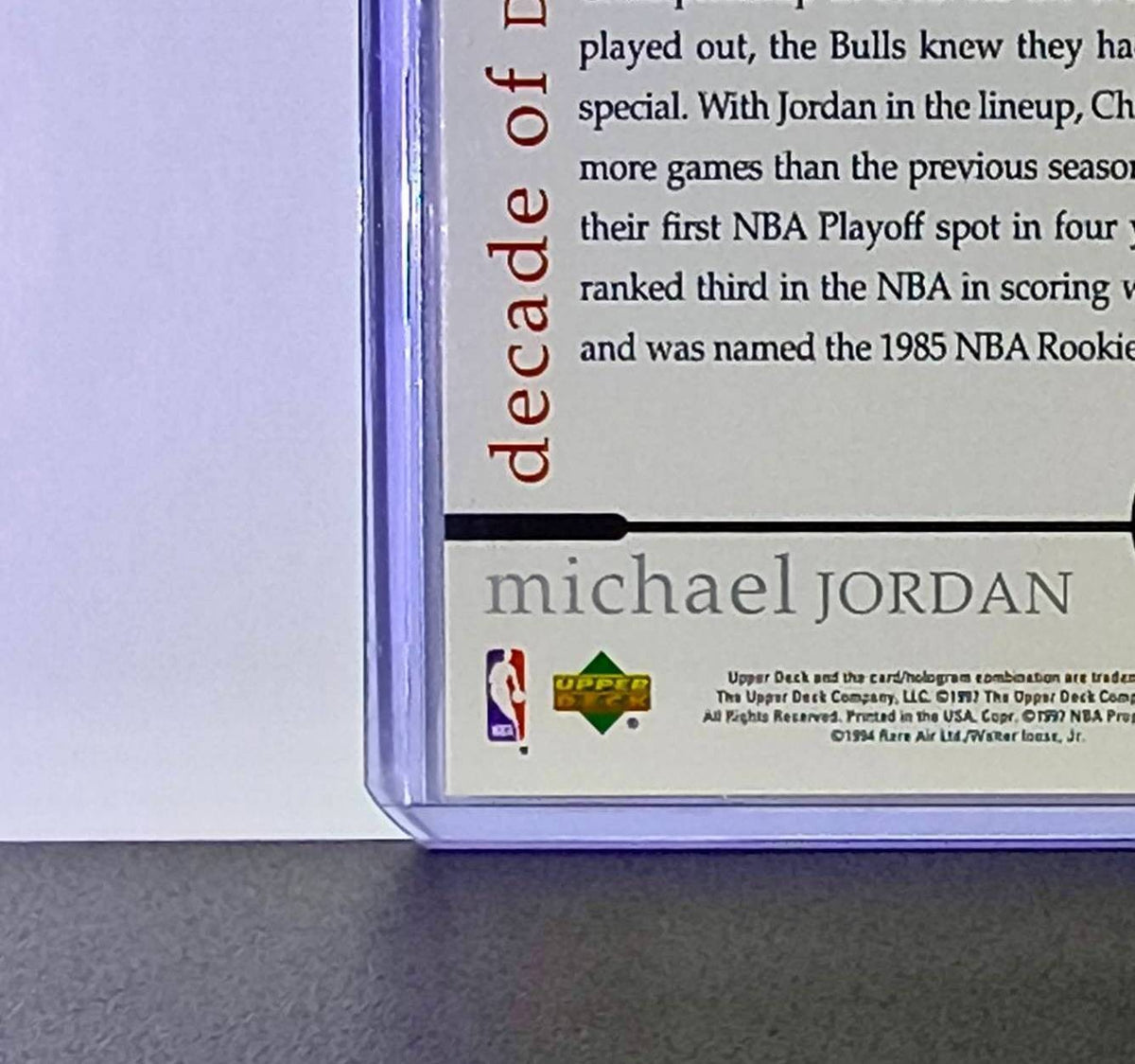 Michael Jordan 1997 Upper Deck Rare Air MJ Decade of Dominance #60 Card Bulls