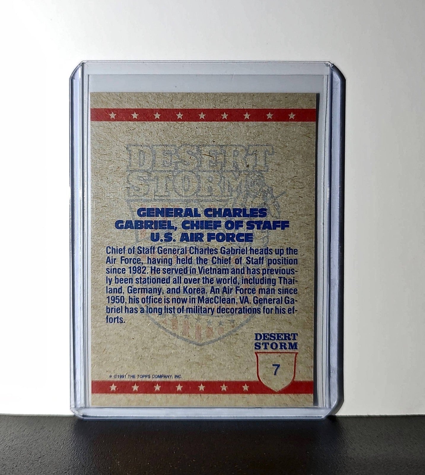 General Charles A. Horner 1991 Topps Desert Storm #7 Card