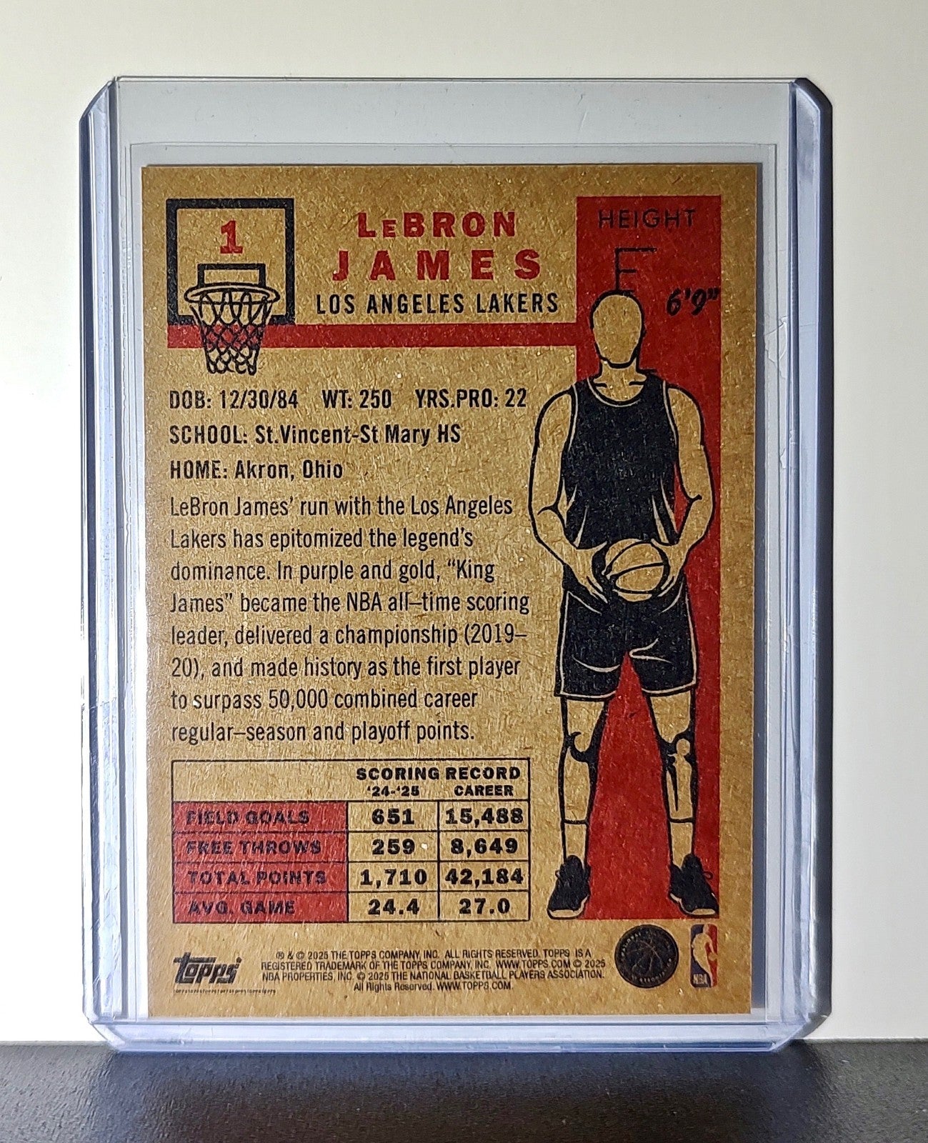 LeBron James 2025-26 Topps #1 Living Set Card Los Angeles Lakers