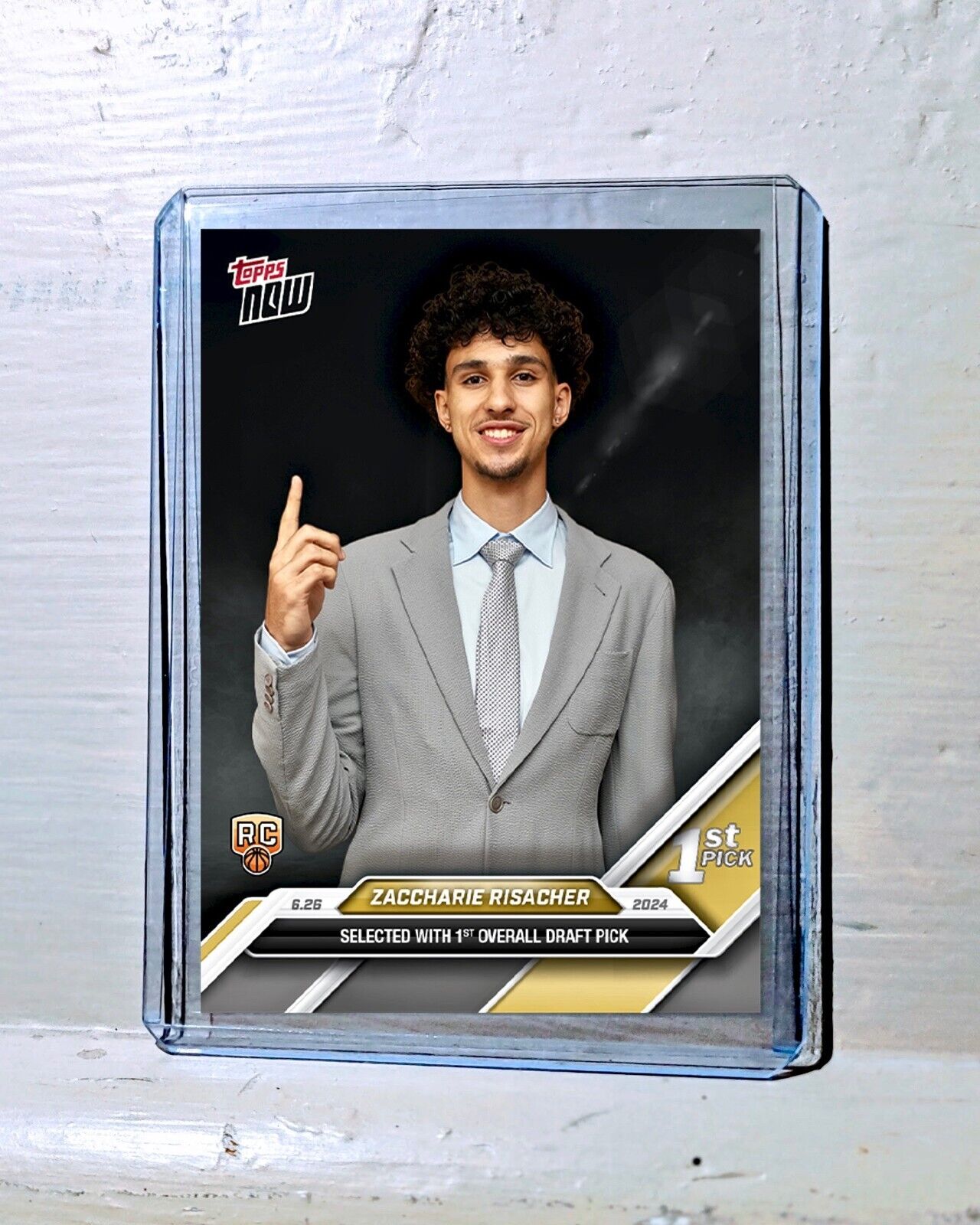 Zaccharie Risacher 2024 Topps Now NBA #D-1 Draft Night Rookie Card Atlanta Hawks