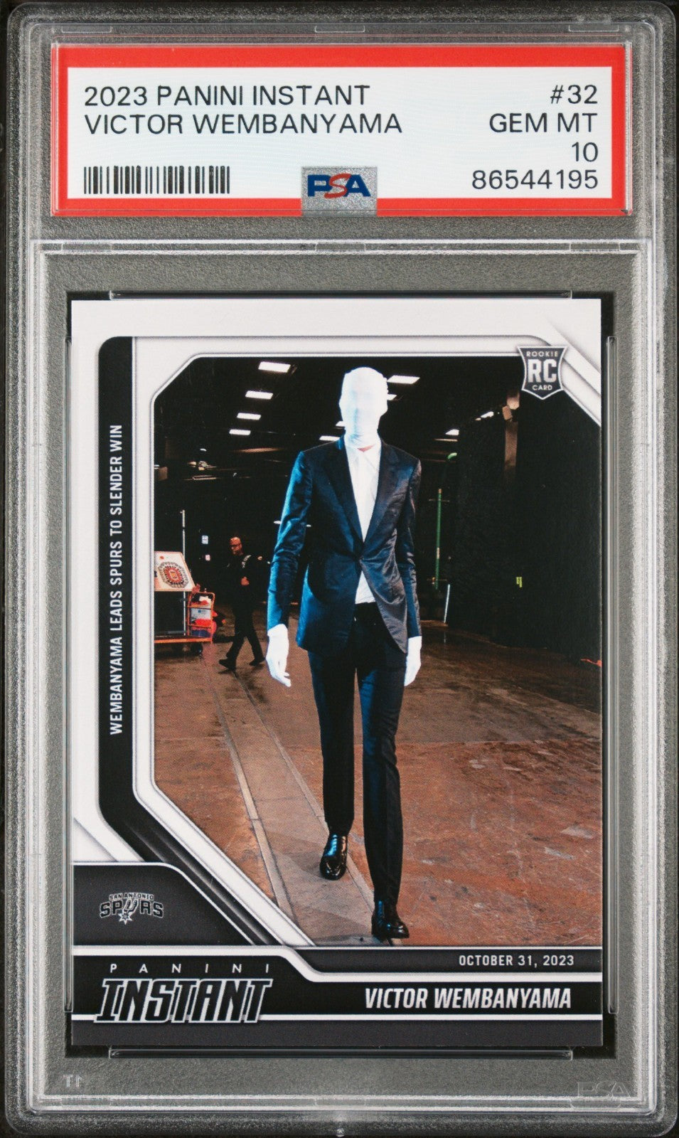 Victor Wembanyama 2023-24 Panini #32 NBA Rookie Card Spurs 1 of 15593 PSA 10 Gem