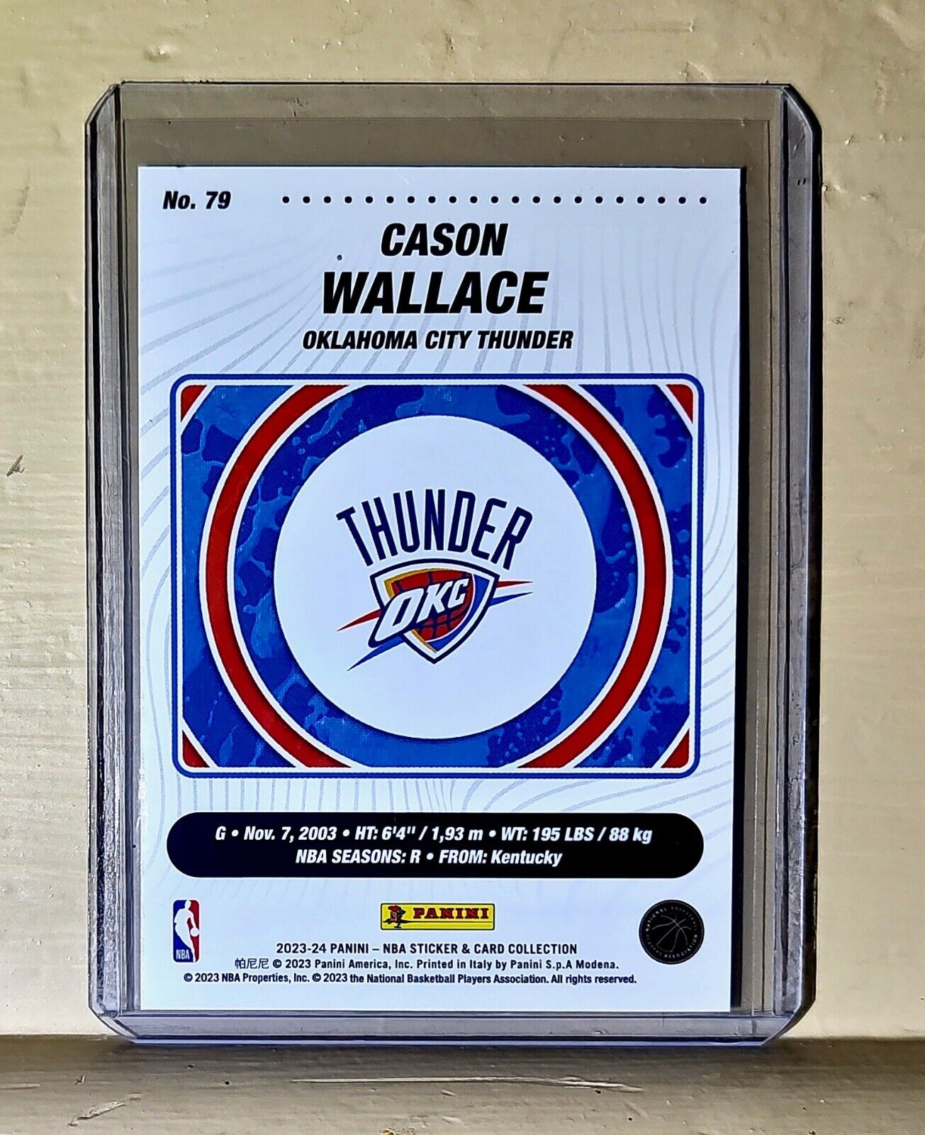 Cason Wallace 2023-24 Panini NBA Basketball #79 Rookie Card OC Thunder