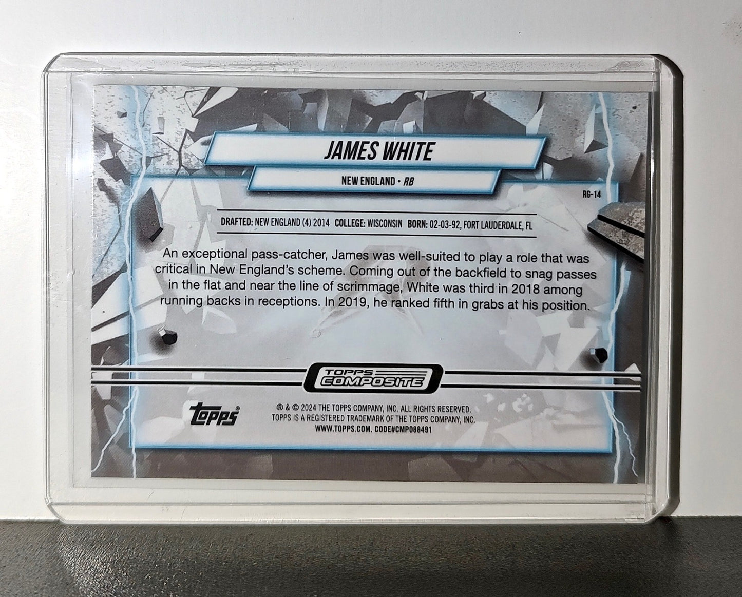 James White 2023 Topps Resurgence Grounded NFL #RG-14 Card New England Patriots