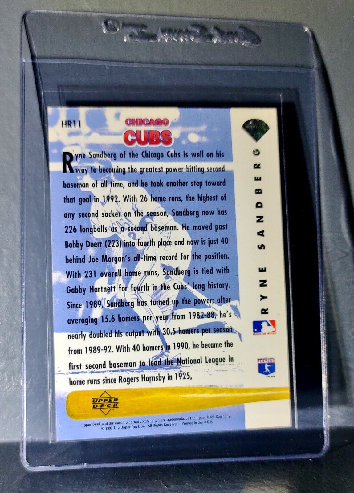 1992 Ryne Sandberg Upper Deck Baseball Card #HR11 Homerun Heroes