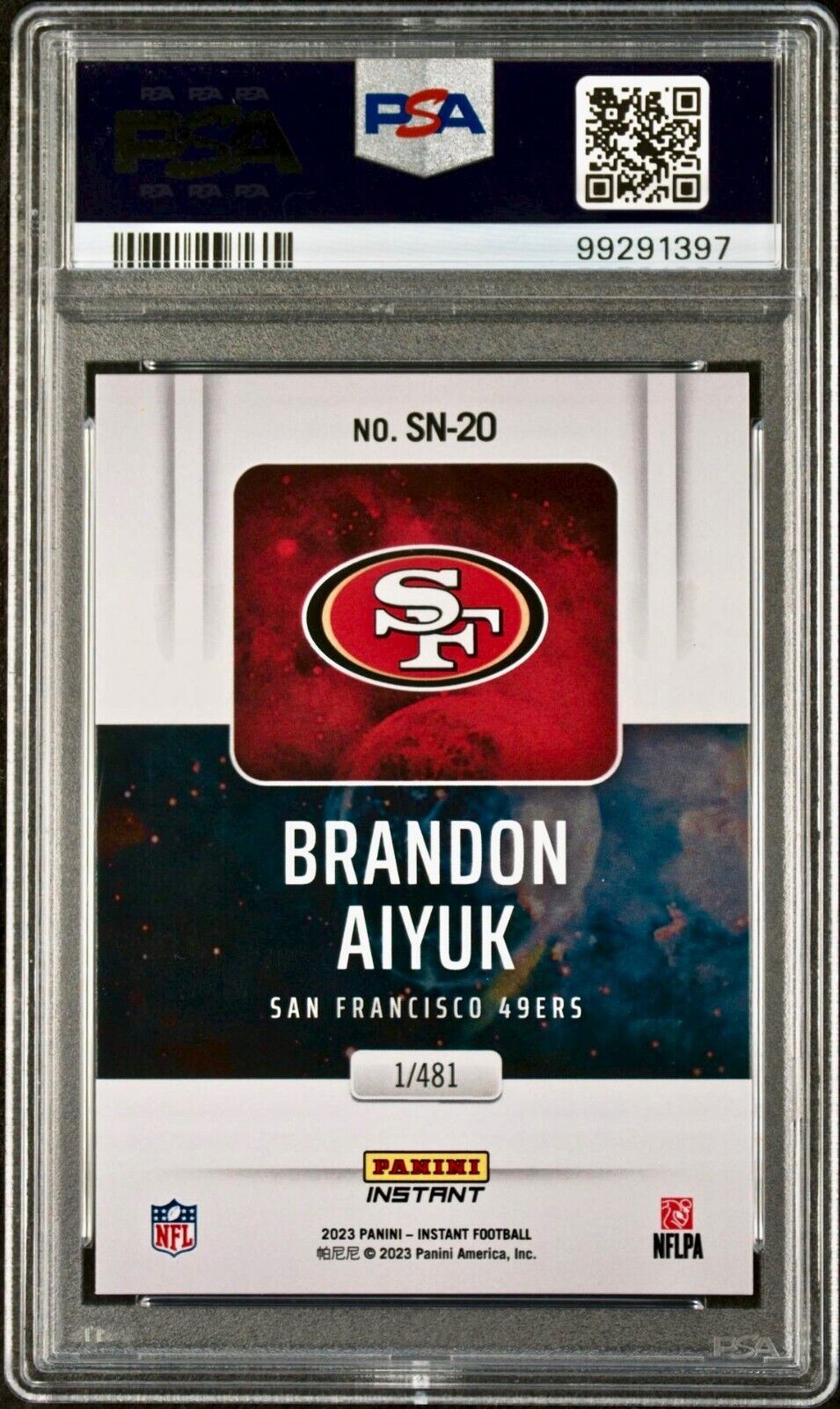 Brandon Aiyuk 2023 Panini Supernova NFL #SN-20 Football Card PSA 10 Gem Mint